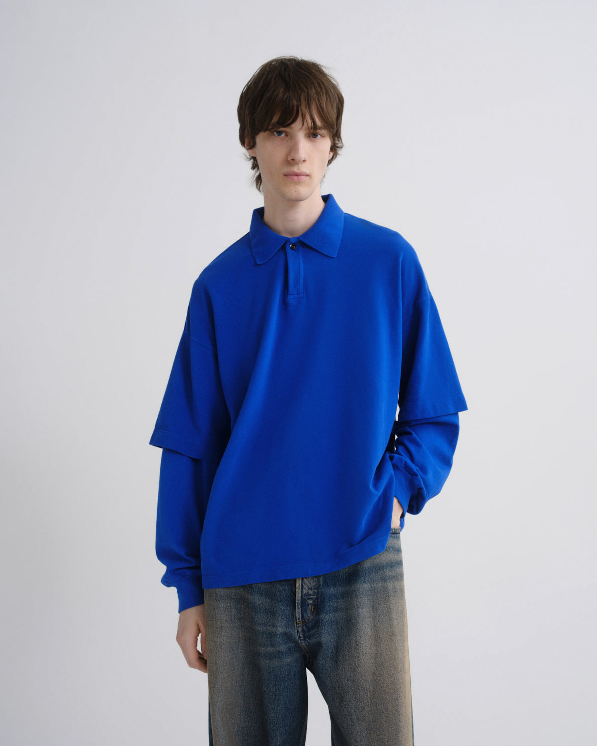 agolde-curren-polo-cobalt-blau-double-sleeve-herren image 1