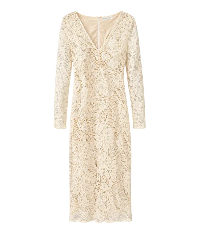 goldenim-paris-femme-robe-v-dent-kleid-spitze-v-ausschnitt image 1