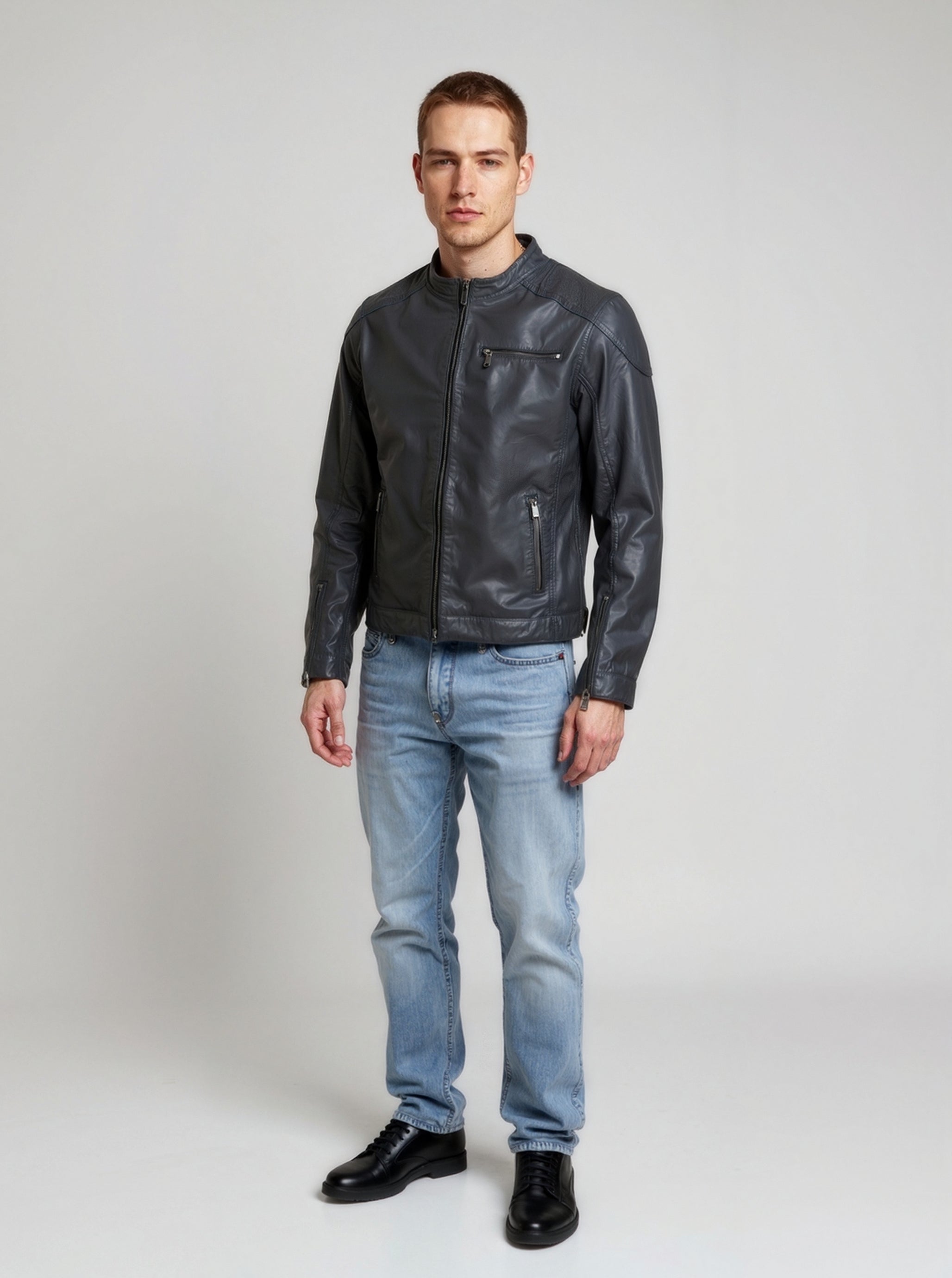kaporal-villy-lederjacke-herren-vintage-schwarz-lammleder image 1