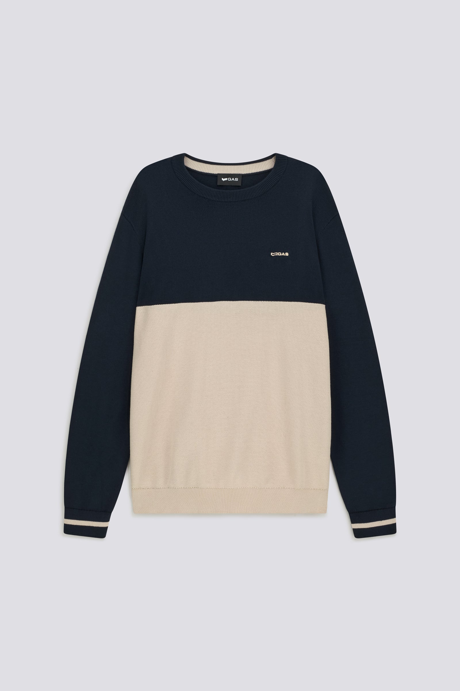 gas-avier-round-bc98-herren-pullover-baumwolle-color-block image 1