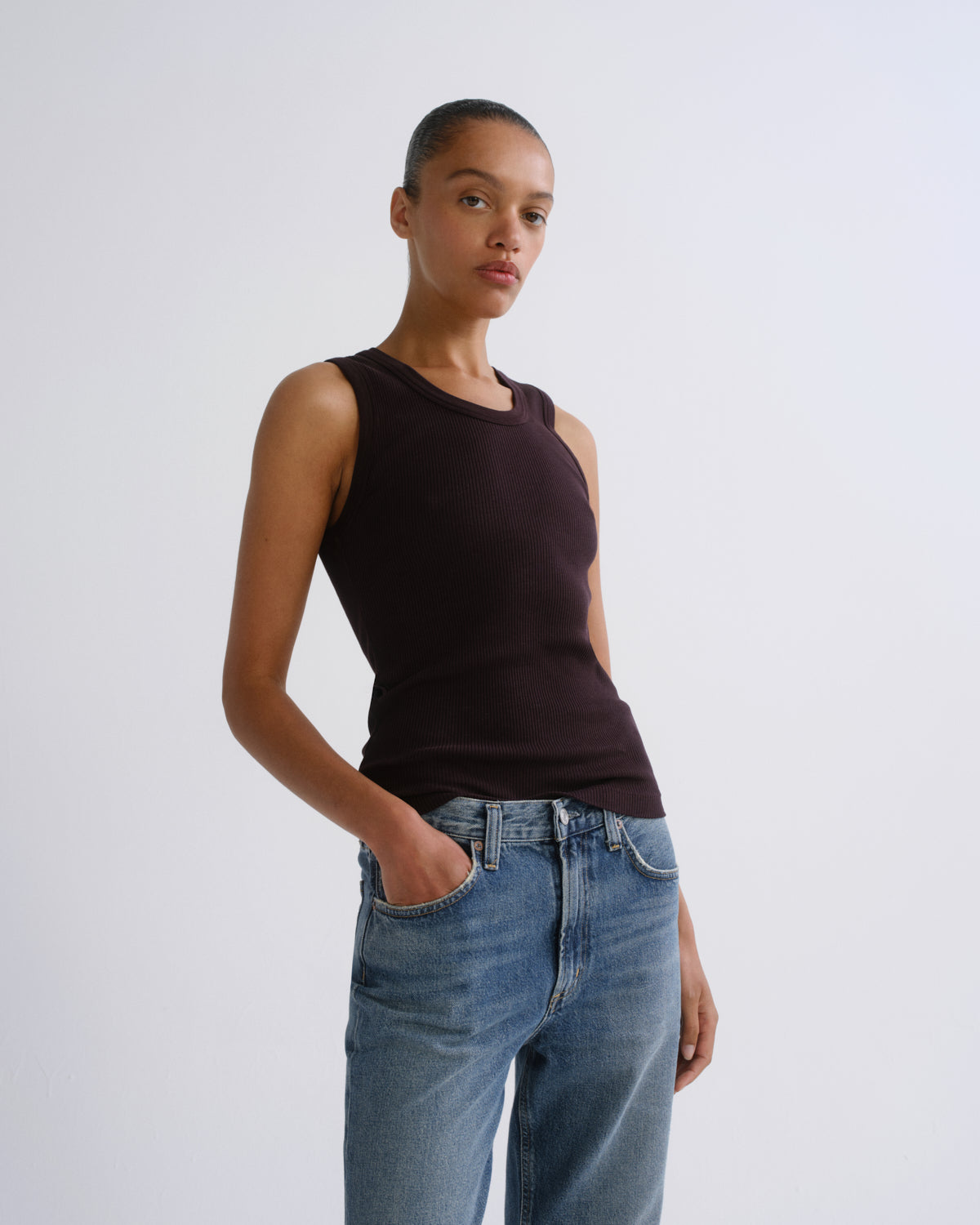 agolde-poppy-tank-eggplant-lila-ripp-top image 1