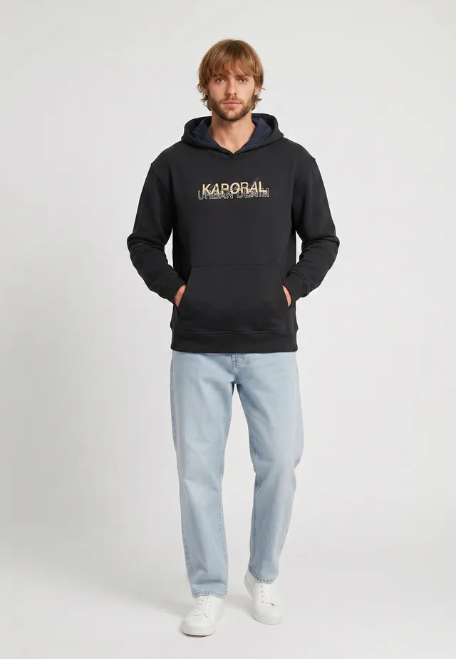 kaporal-ranko-hoodie-herren-schwarz-mit-kapuze-logo-print image 1
