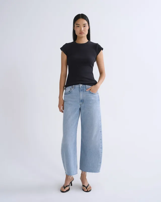 agolde-low-curve-fray-jeans-force-hellblau-baumwolle image 1