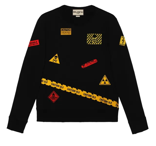 goldenim-paris-homme-sweat-alyen-noir-sweatshirt-schwarz image 1