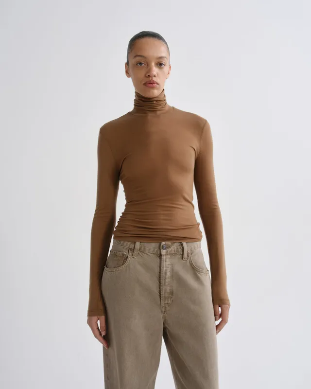 agolde-pascale-turtleneck-rollkragenpullover-honeycomb-braun image 1