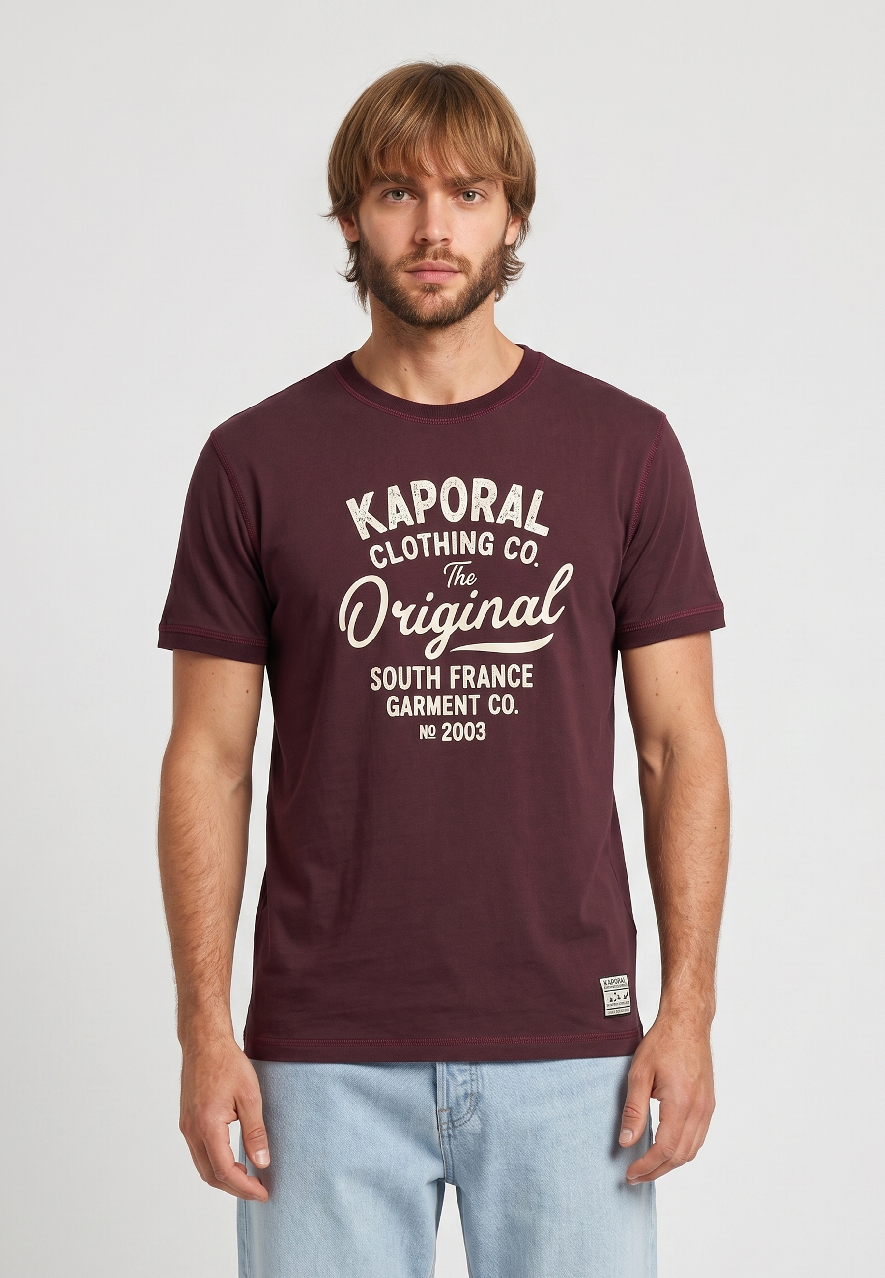 kaporal-kiga-t-shirt-herren-bordeaux-baumwolle-print image 2