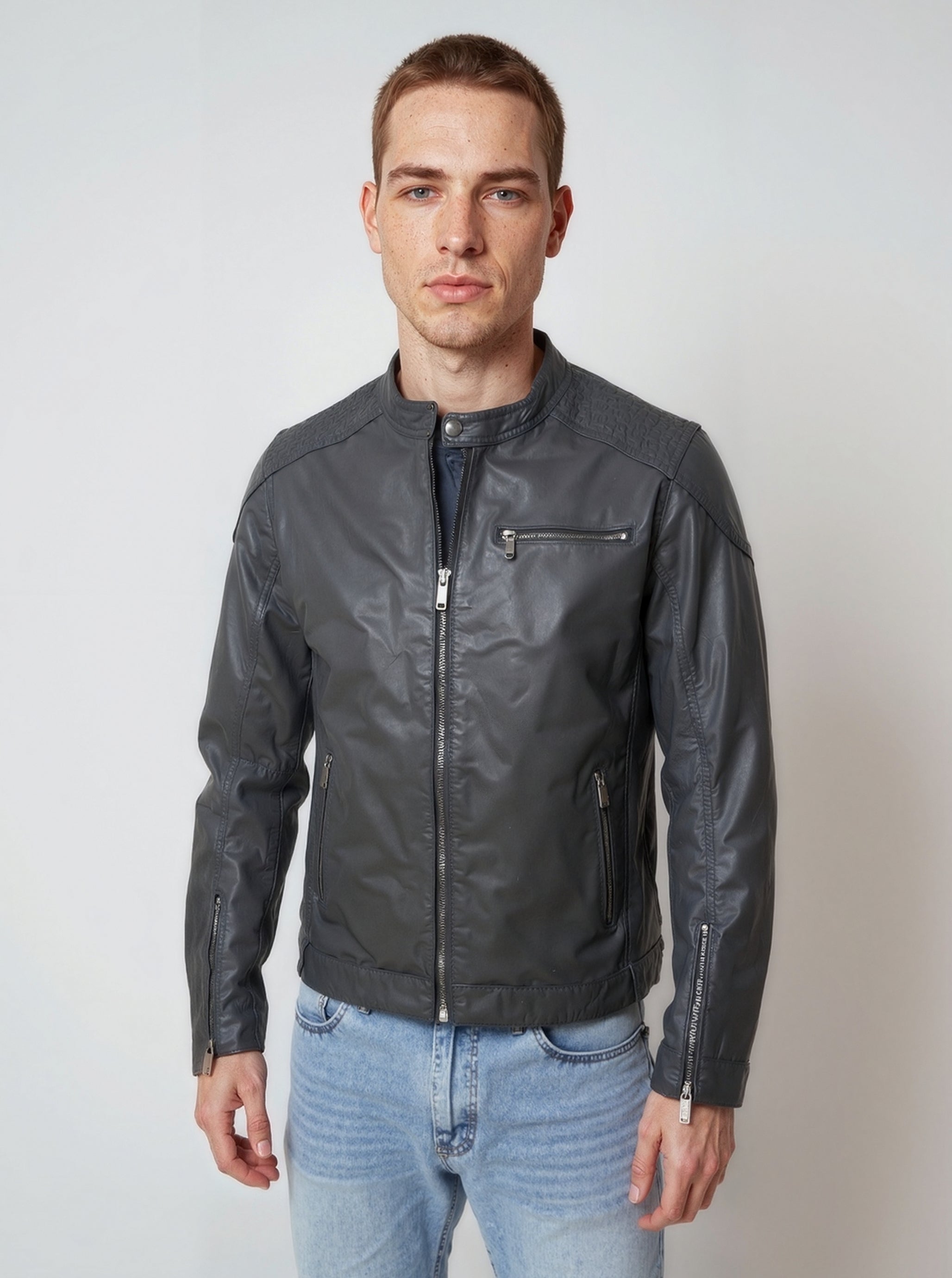 kaporal-villy-lederjacke-herren-vintage-schwarz-lammleder image 2