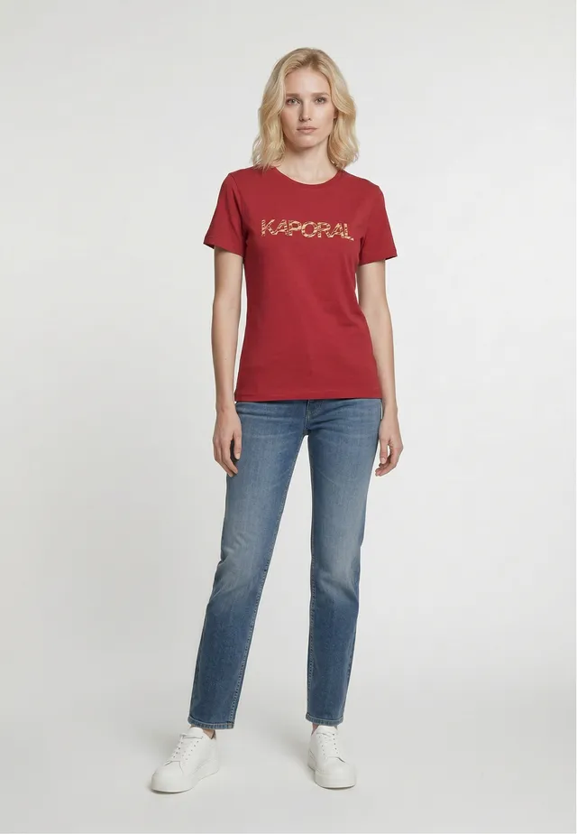 kaporal-selor-t-shirt-rot-slim-damen-baumwolle-stretch image 1