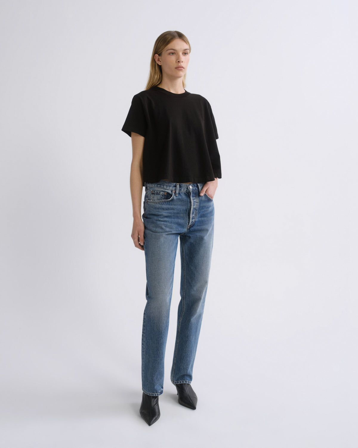 agolde-lana-jean-straight-liberty-mittelblau-rigid image 3