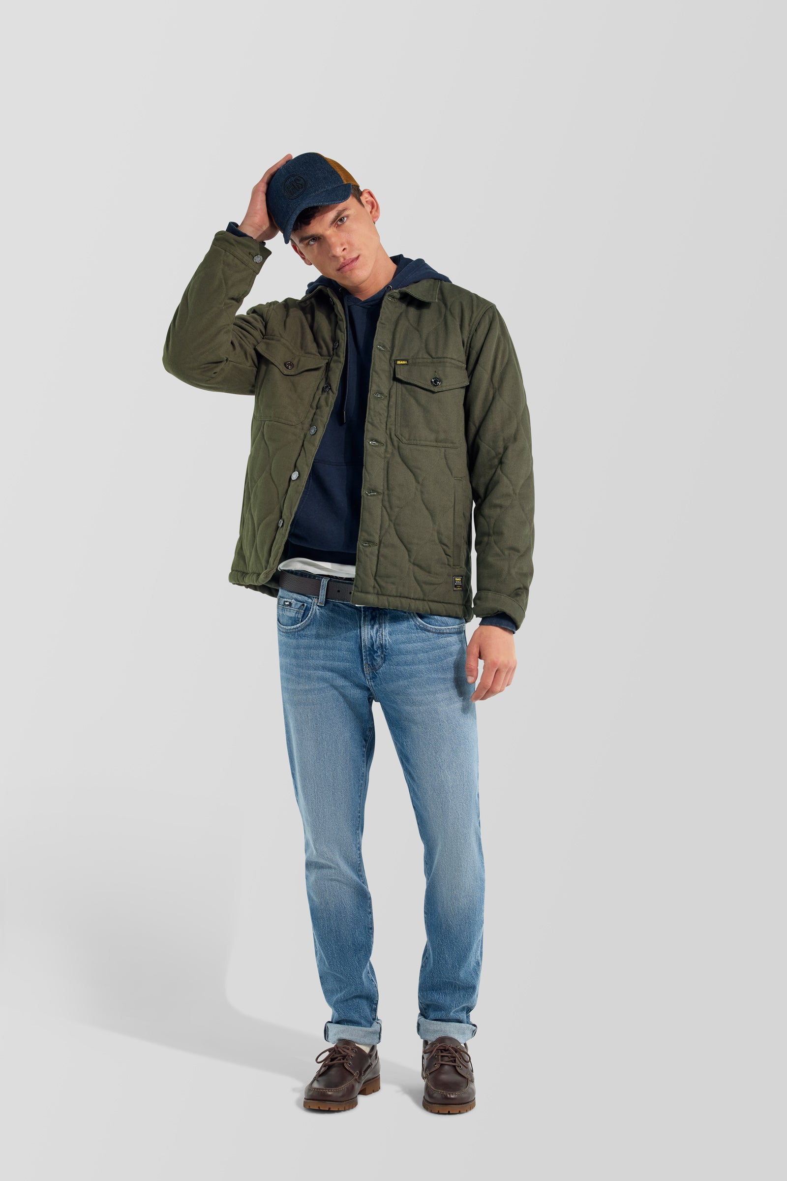 gas-puffer-jacket-3653-herren-jacke-gabardina-gesteppt-blau image 1