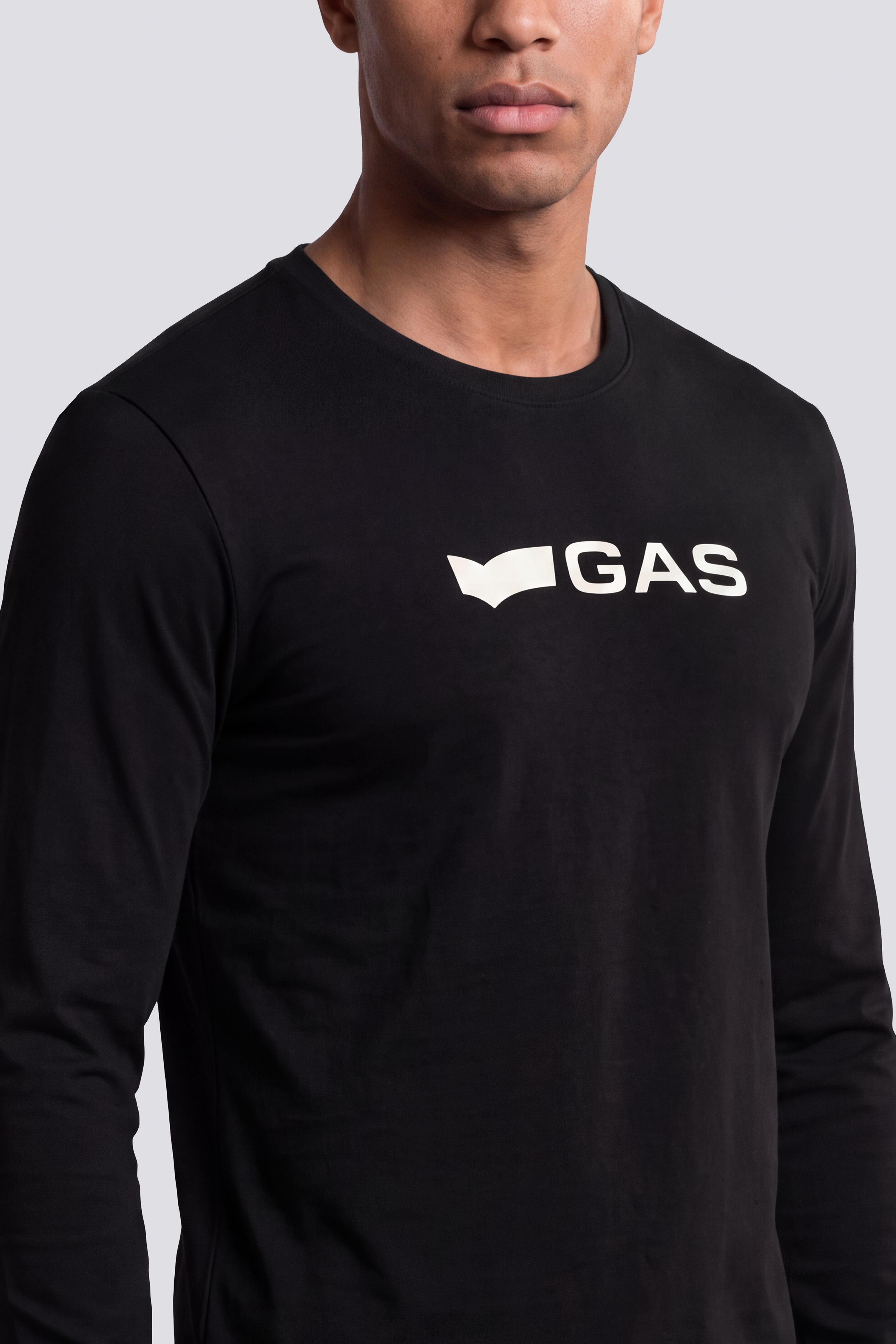 gas-dharis-m-l-logo-t-shirt-herren-schwarz-baumwolle image 3