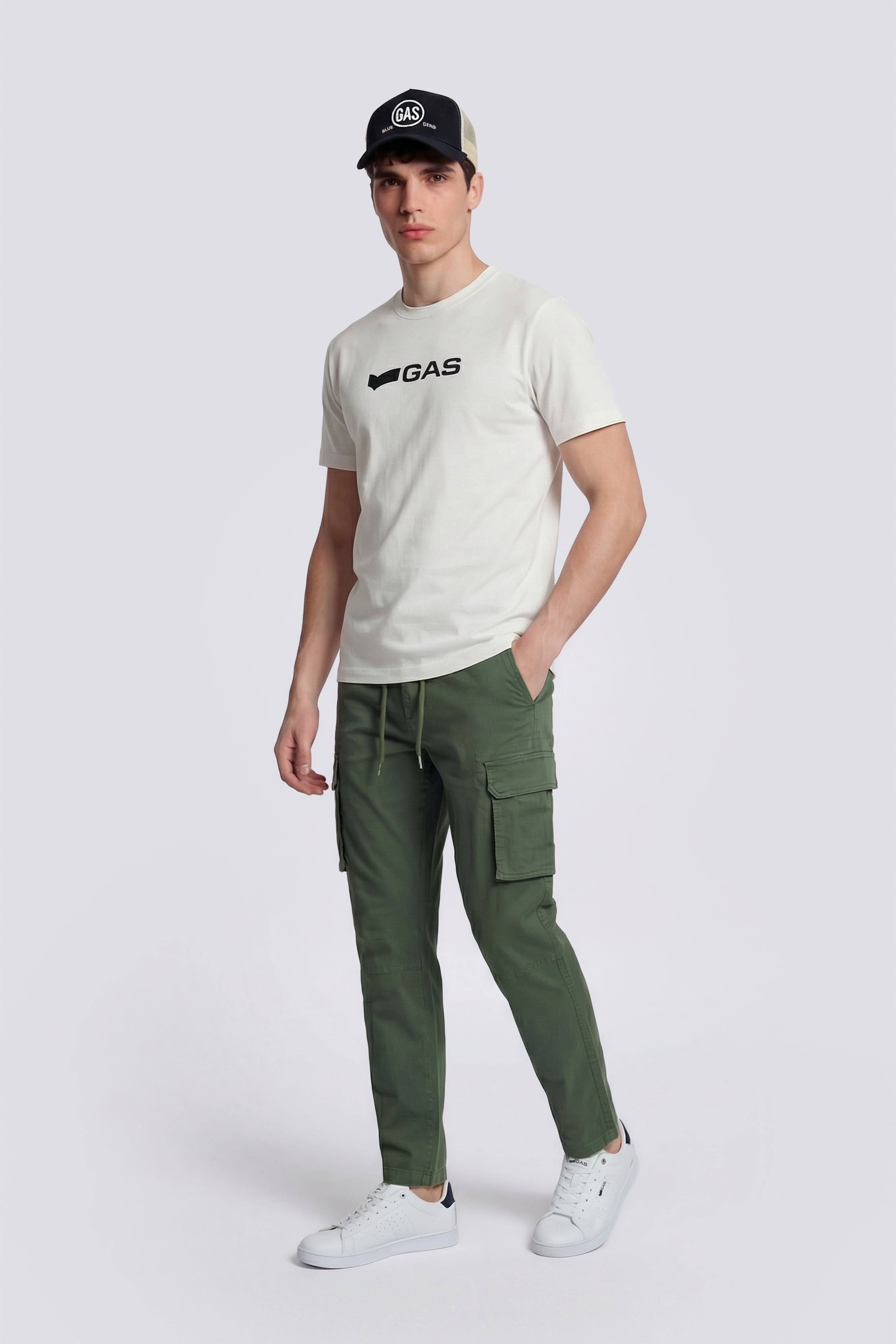 gas-dharis-logo-g-1029-t-shirt-herren-wei-baumwolle image 2