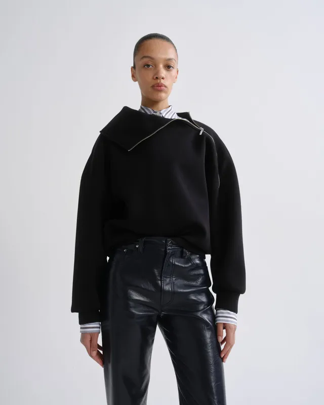 agolde-coyle-sweatshirt-black-damen-pullover-schwarz-zip image 1