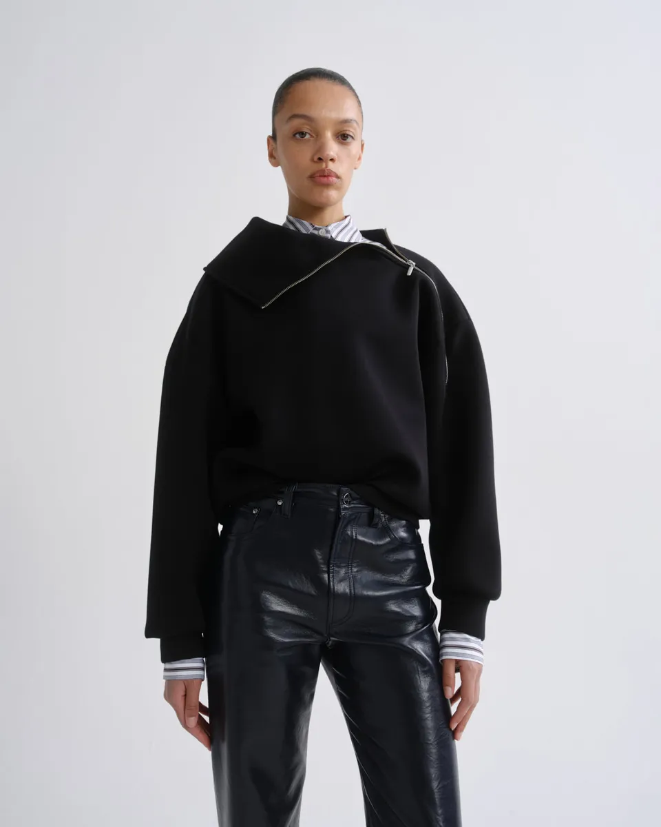 agolde-coyle-sweatshirt-black-damen-pullover-schwarz-zip image 1
