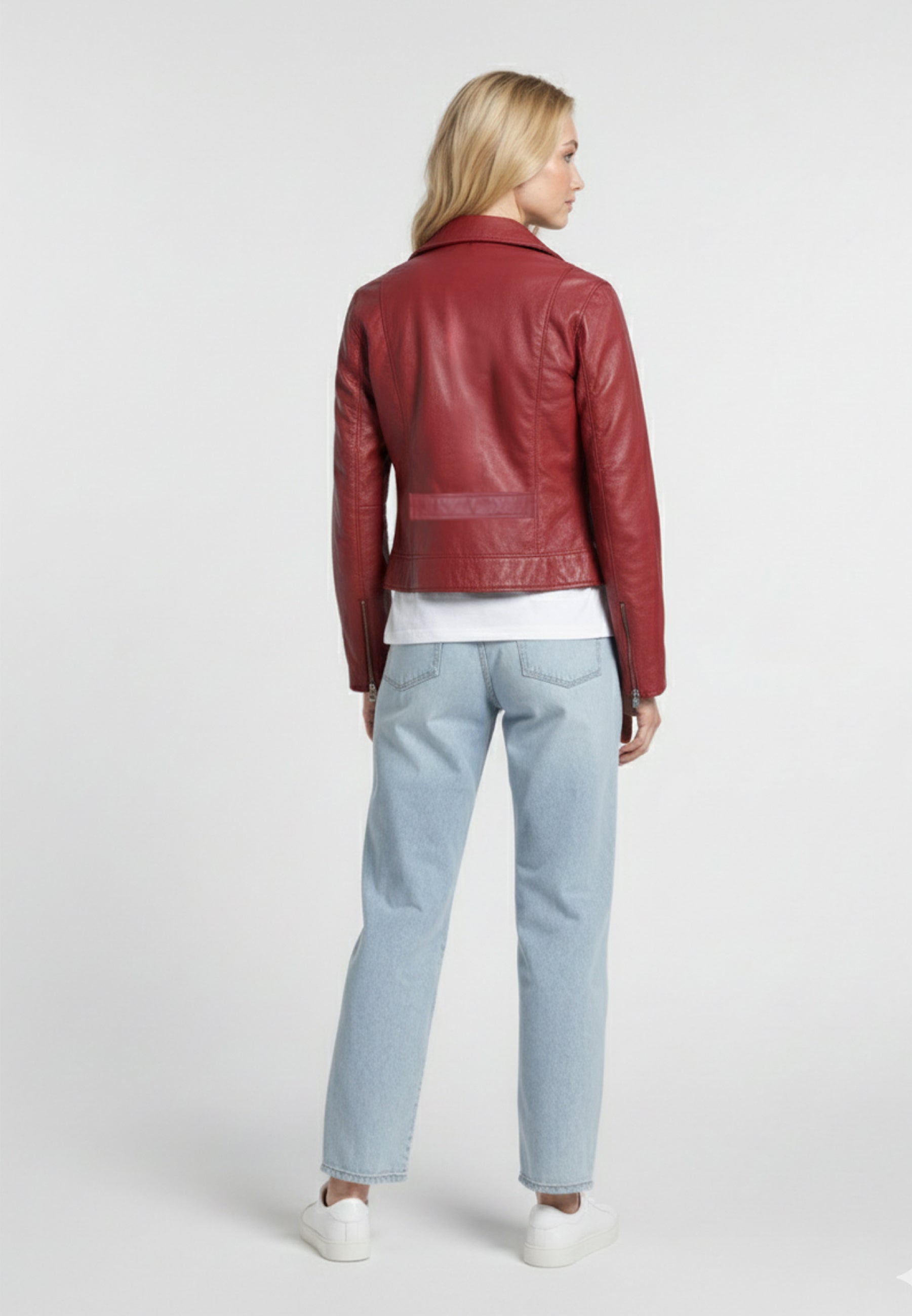 kaporal-denise-perfecto-lederjacke-rot-damen-lammleder-slim image 3