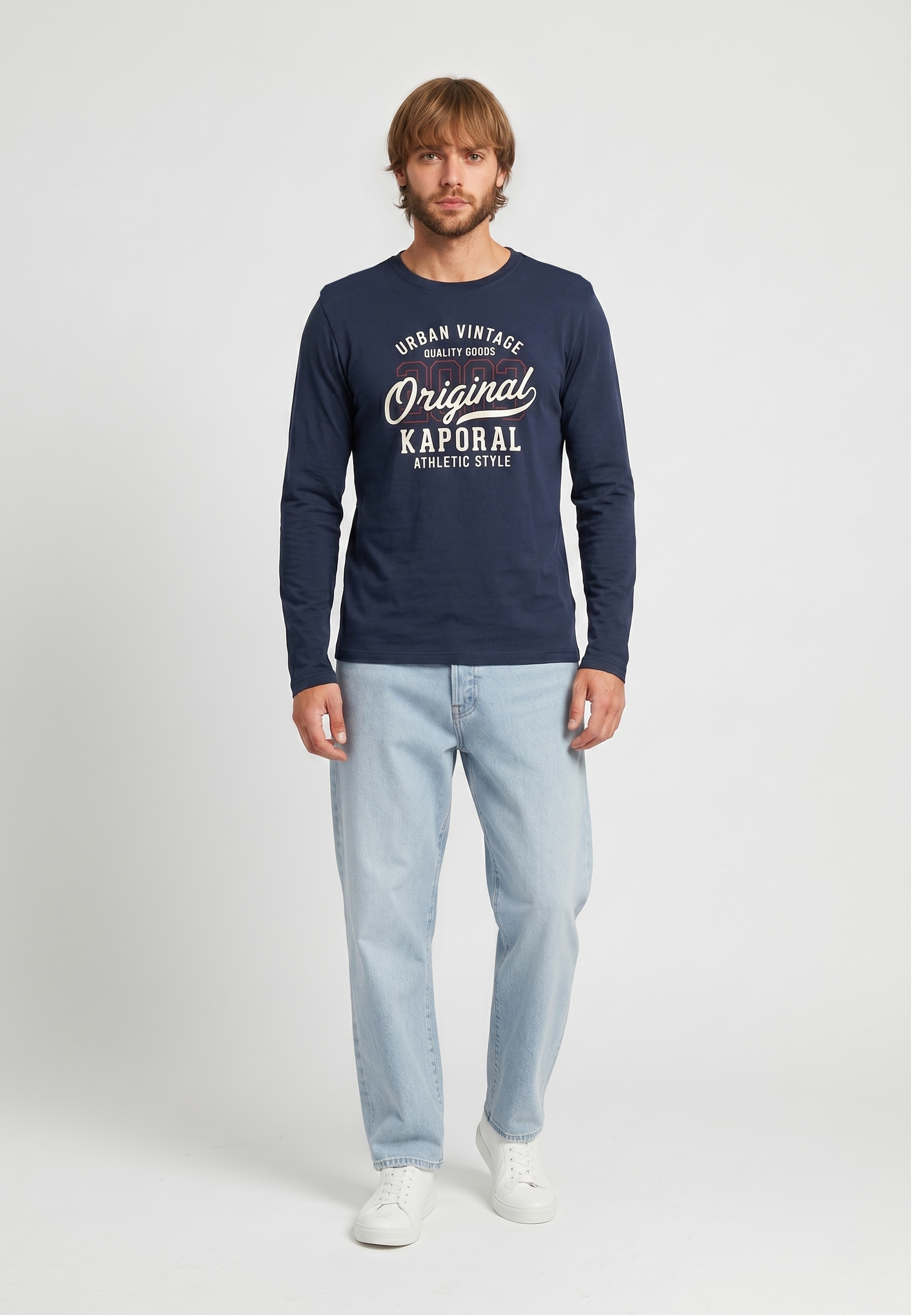 kaporal-kuopio-langarmshirt-herren-marine-print image 1