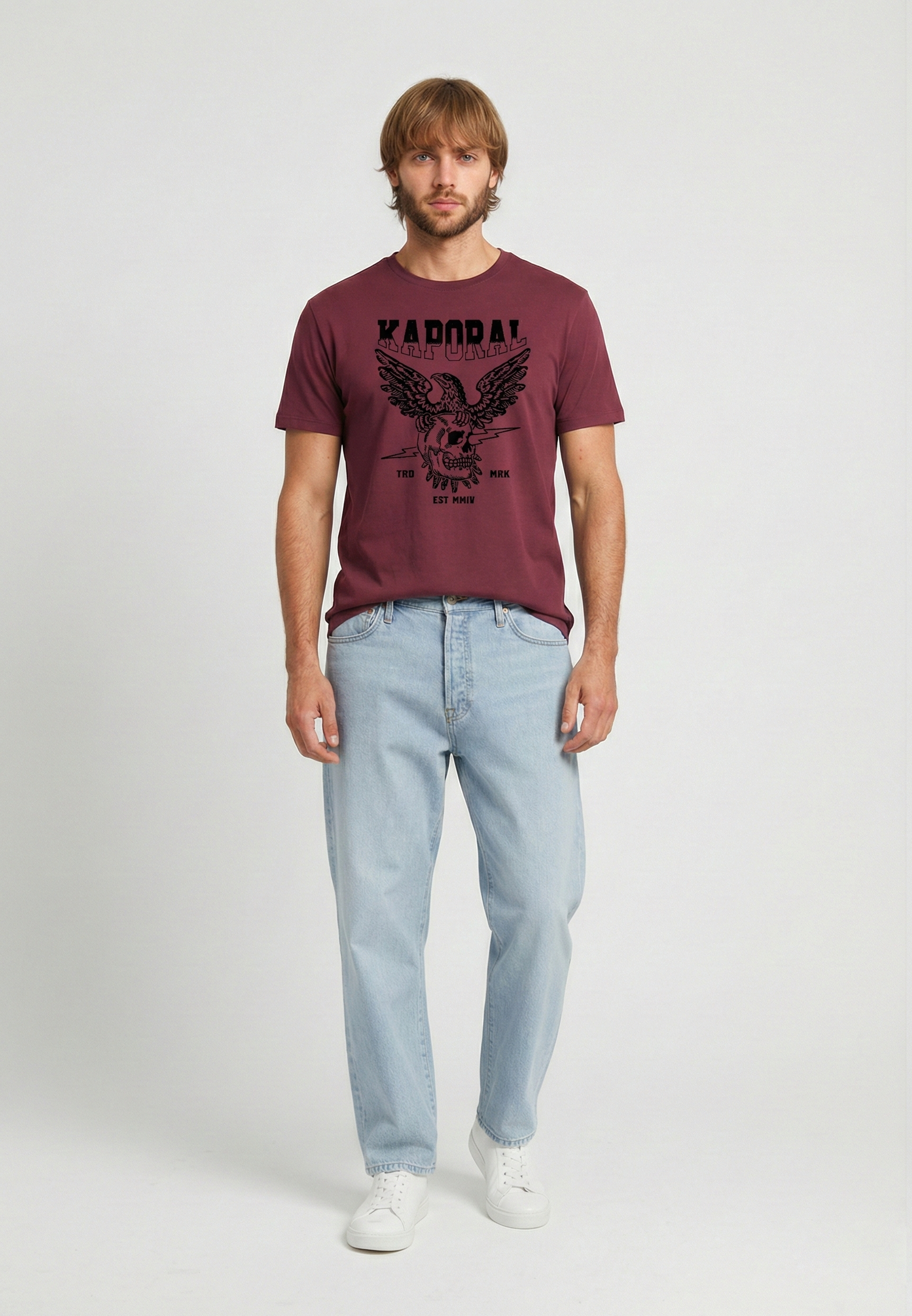 kaporal-kolding-t-shirt-herren-bordeaux-adler-print image 1