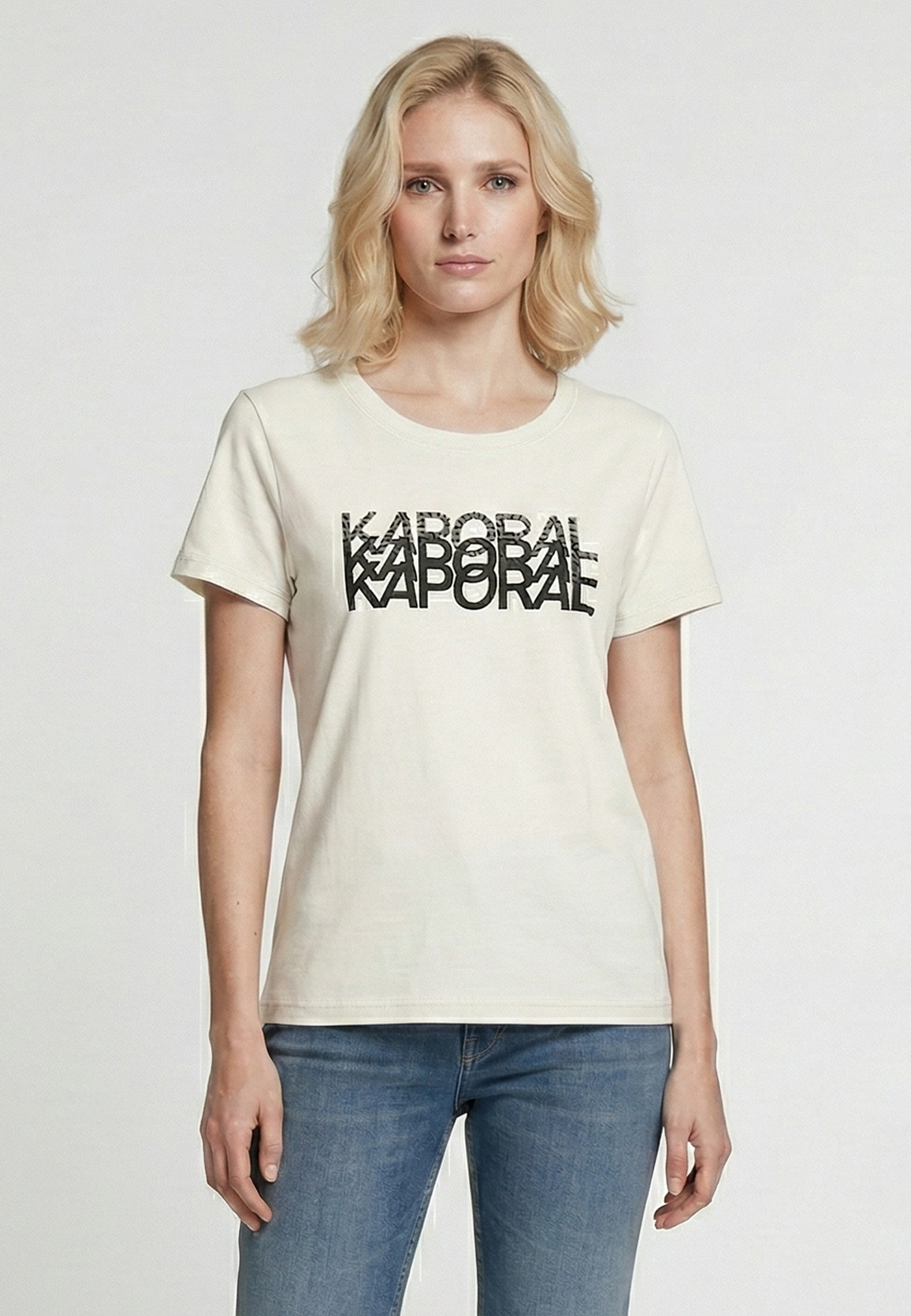kaporal-kym-t-shirt-creme-damen-baumwolle-print image 2