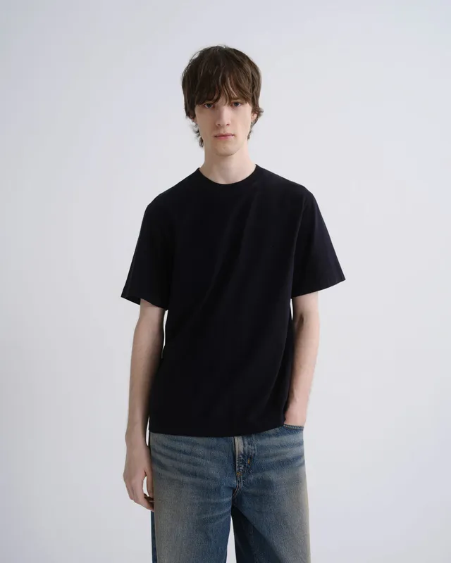 agolde-asha-mock-neck-tee-t-shirt-blackened-navy-baumwolle image 1