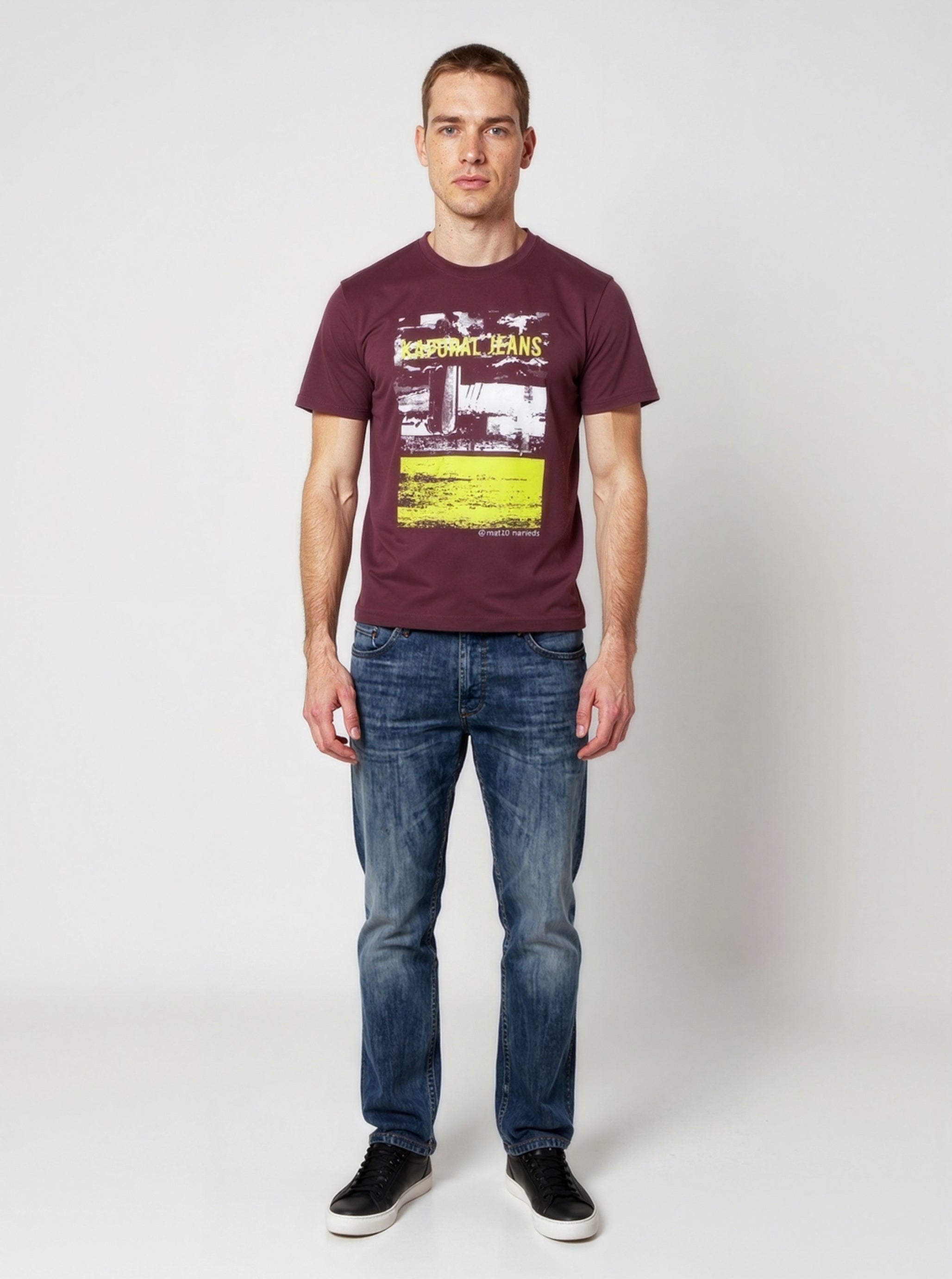 kaporal-dock-t-shirt-herren-bordeauxrot-regular-baumwolle image 2