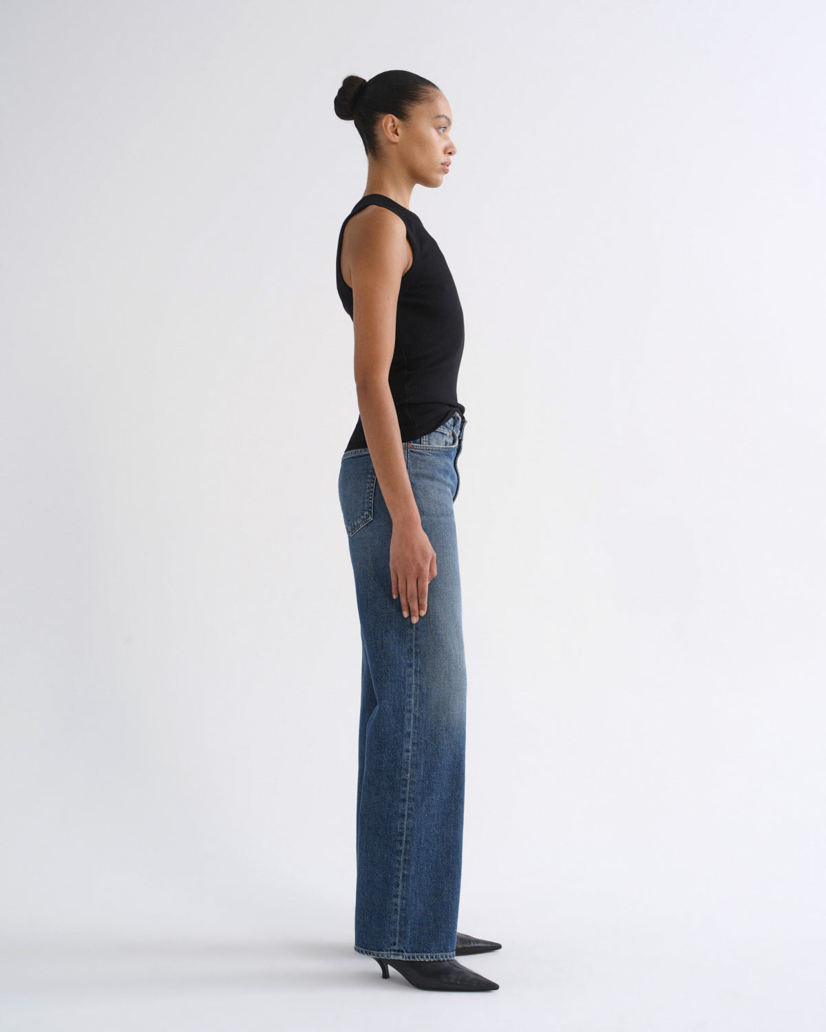 agolde-leigh-tank-top-schwarz-gerippte-baumwolle image 3