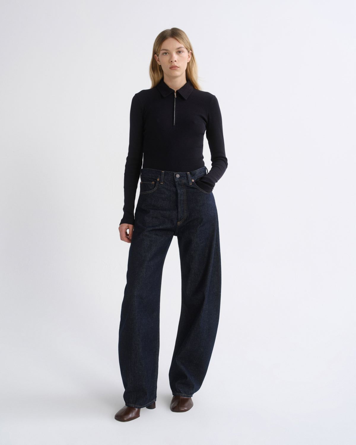 agolde-luna-high-rise-pieced-taper-jeans-rinse-damen image 1