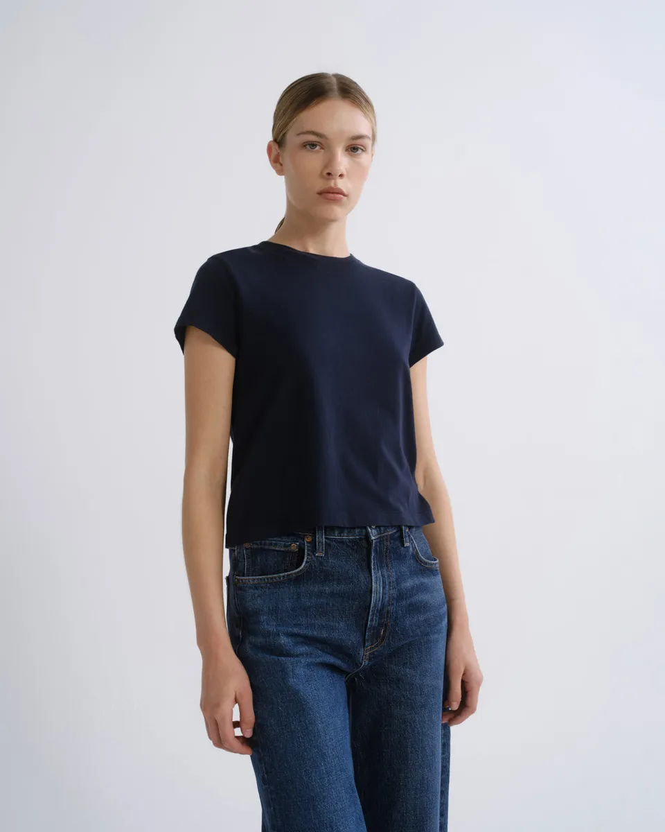 agolde-adine-shrunken-tee-t-shirt-storm-navy-bio-baumwolle image 1
