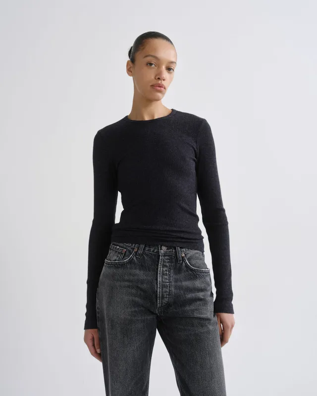 agolde-delphi-obscura-longsleeve-slim-navy image 1