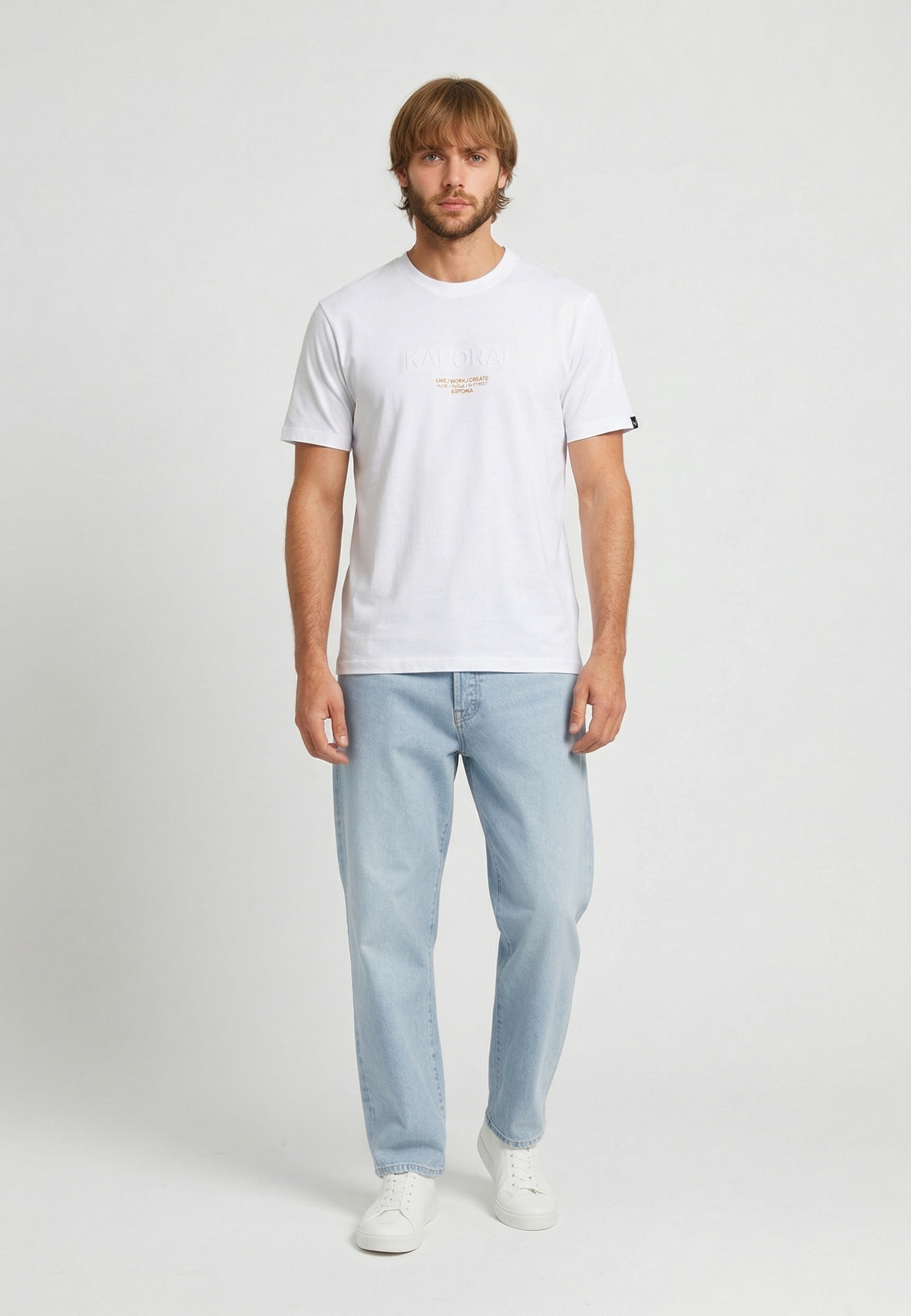 kaporal-niraj-t-shirt-herren-wei-regular-baumwolle image 1