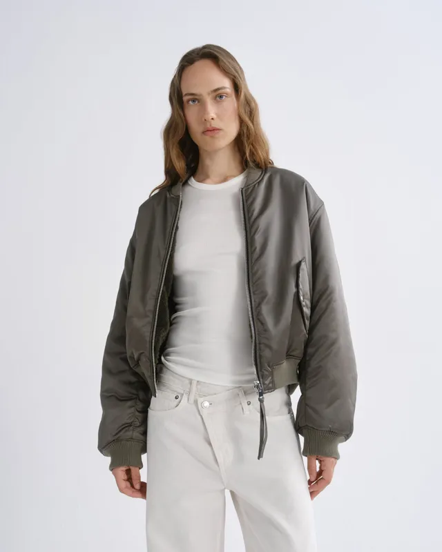 agolde-frankie-reversible-bomber-bomberjacke-fern-wende-satin image 1