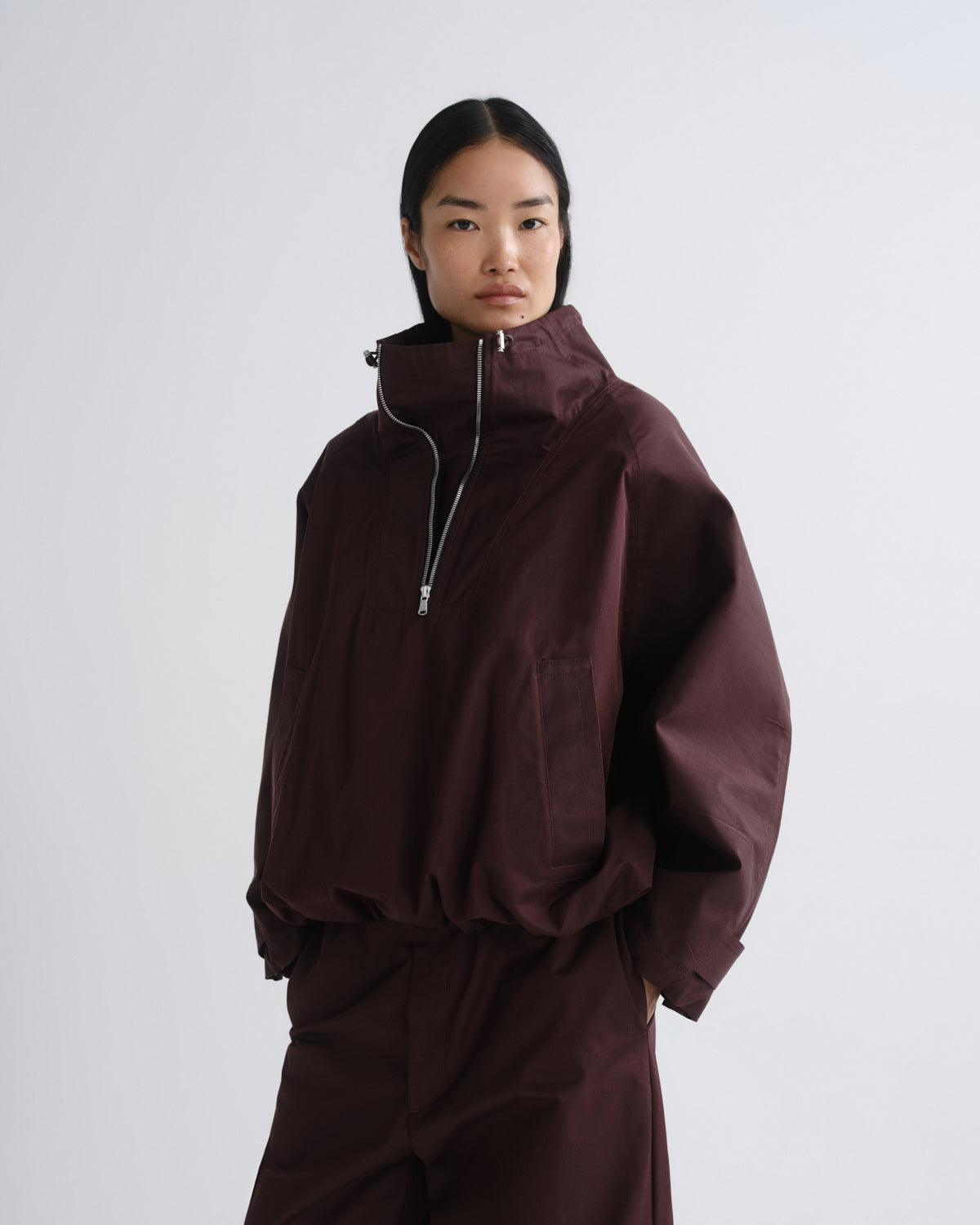 agolde-coulson-jacket-cordovan-damen-jacke-nylon-burgunder image 1