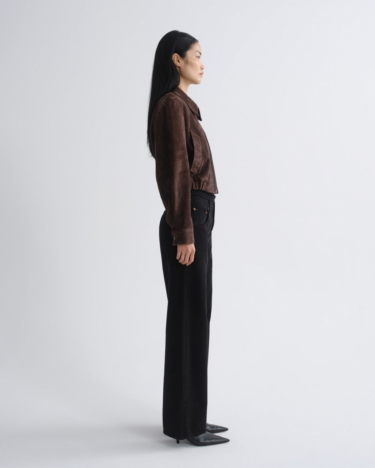 agolde-nahla-cropped-suede-jacke-root-braun image 3
