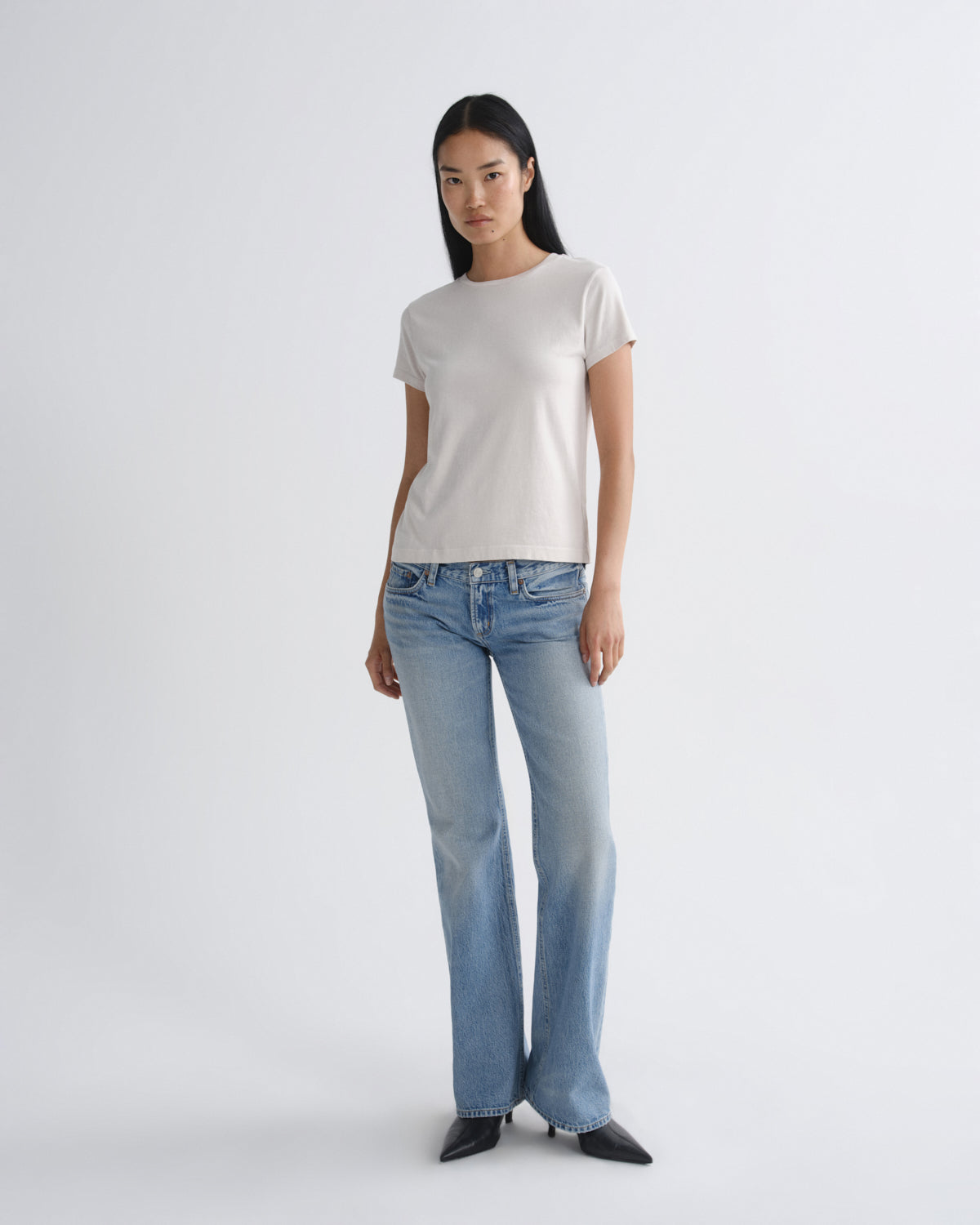 agolde-long-line-adine-tee-bone-bio-baumwolle image 3
