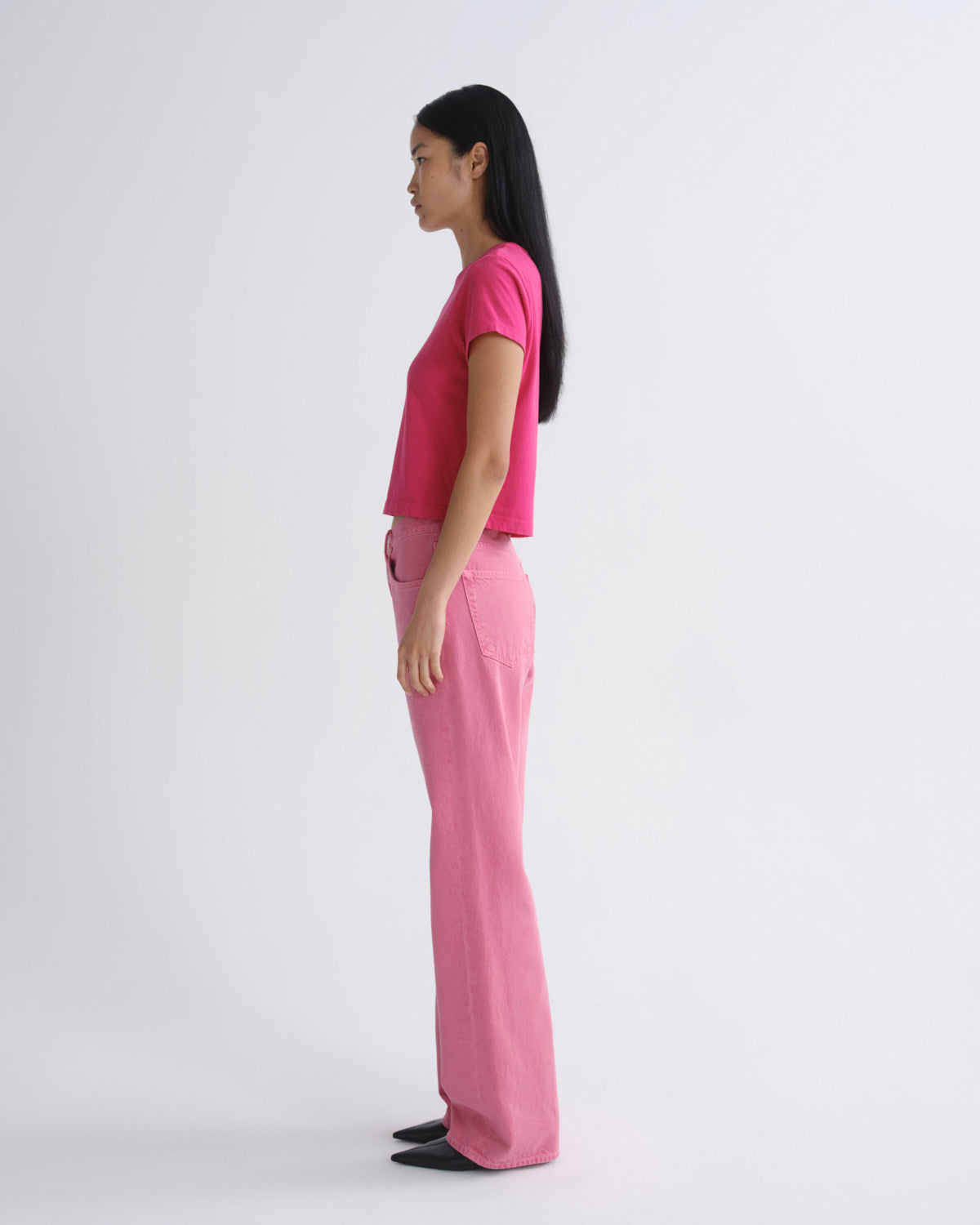 agolde-adine-shrunken-tee-t-shirt-cerise-bio-baumwolle image 3
