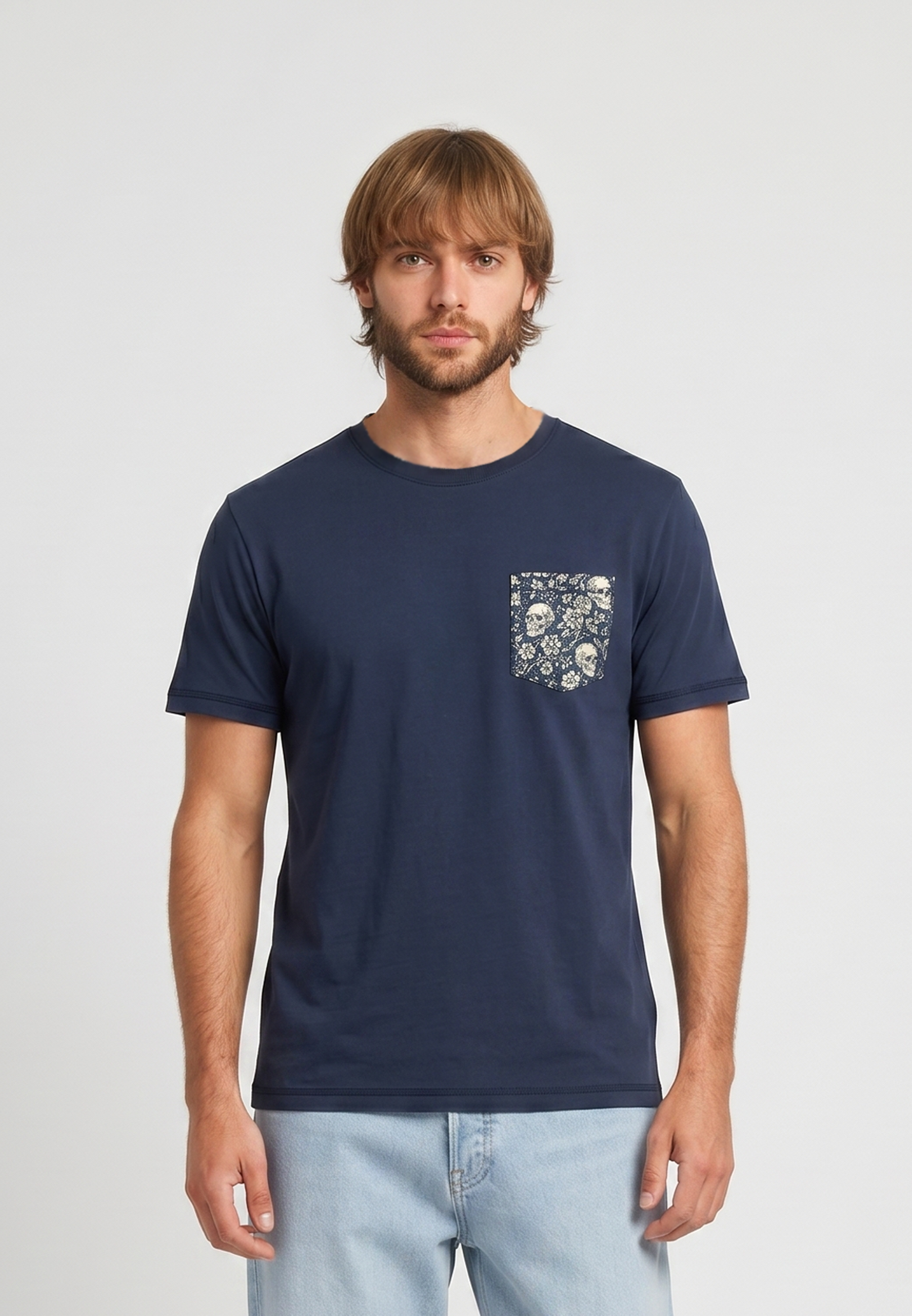 kaporal-kampala-t-shirt-herren-marine-brusttasche-baumwolle image 2