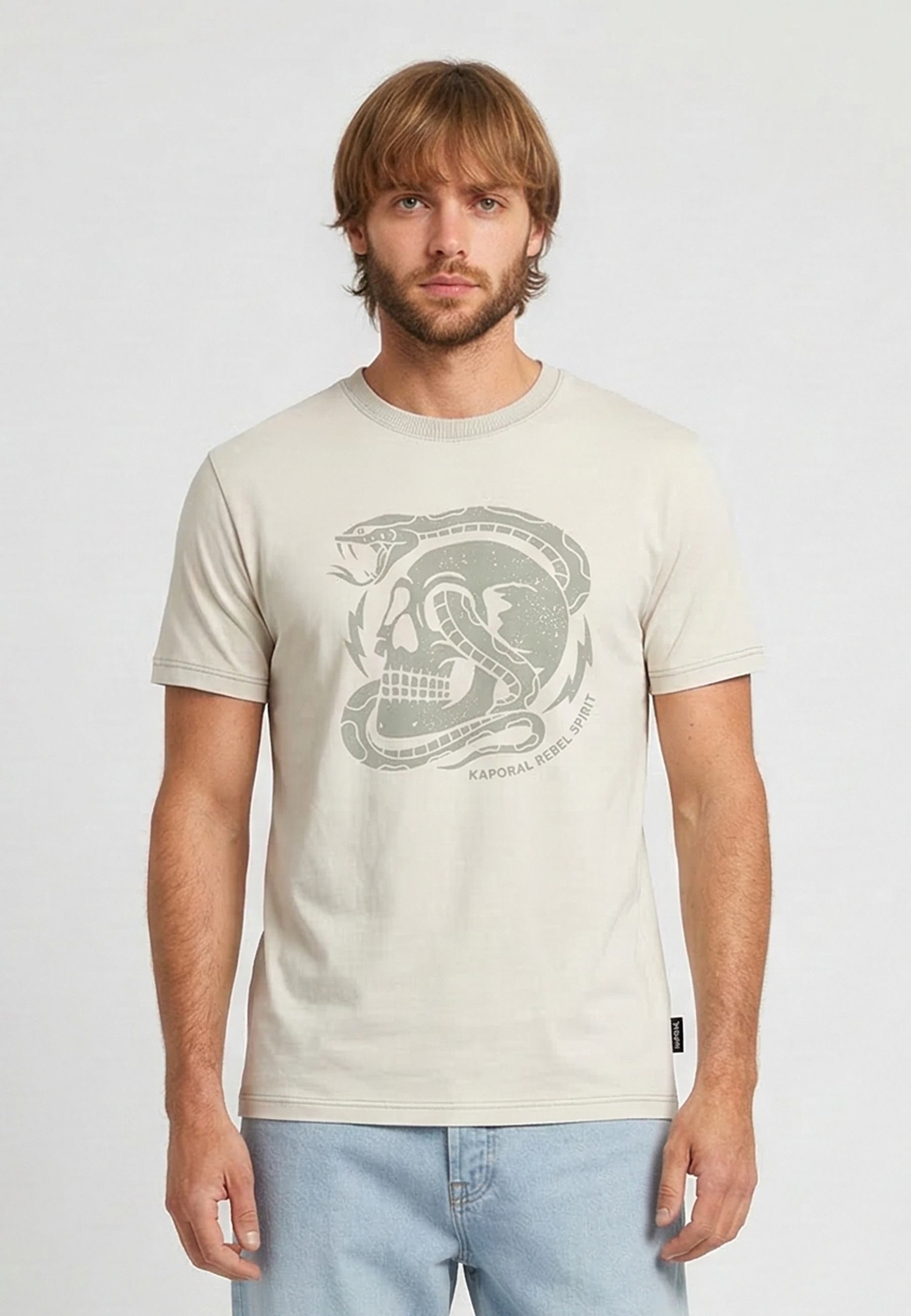kaporal-boa-t-shirt-herren-ecru-baumwolle-regular-print image 2