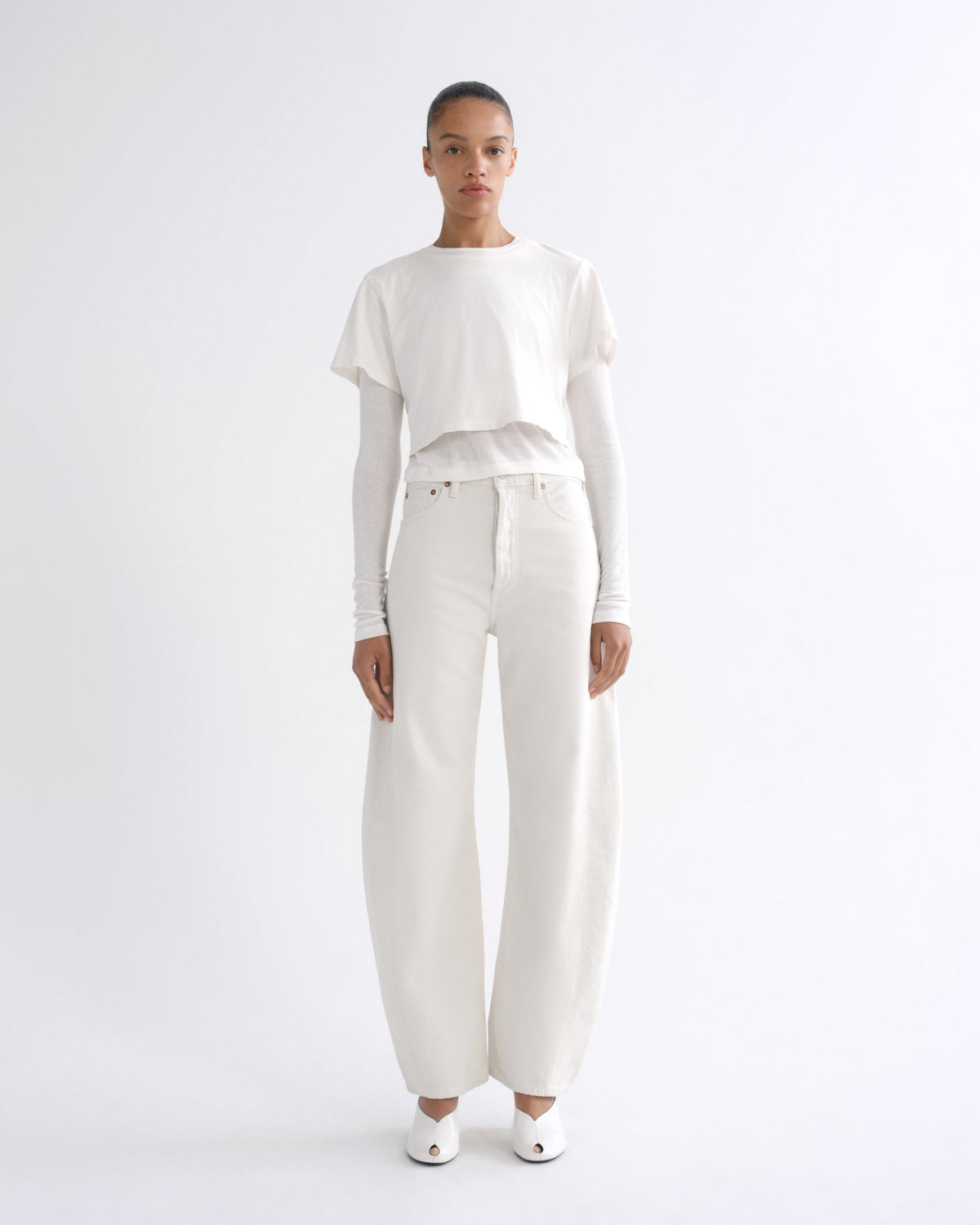 agolde-romily-tee-white-ash-t-shirt-creme-bio-baumwolle image 5