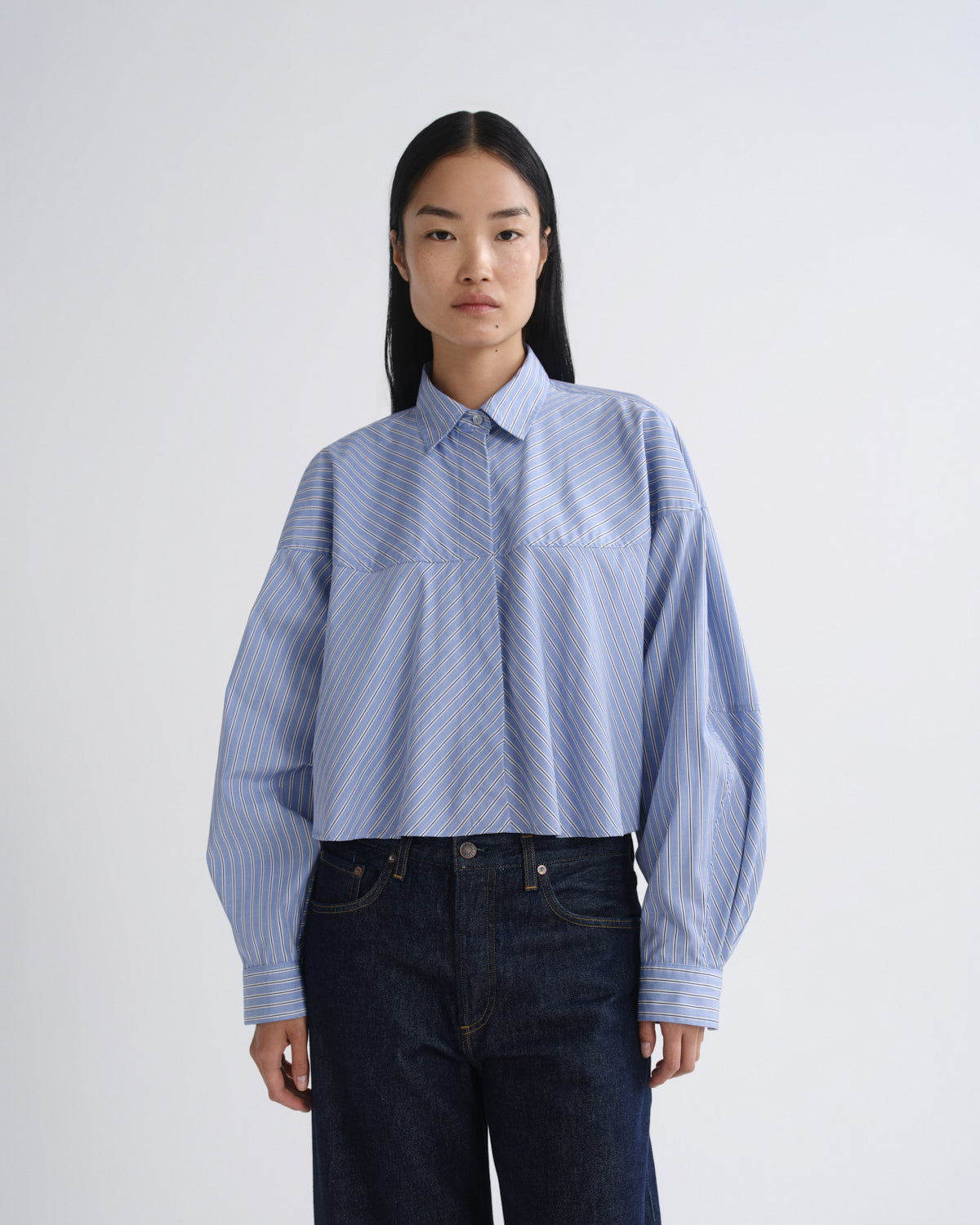 agolde-agnes-shirt-meyer-stripe-hemd-blau-wei-gestreift image 1