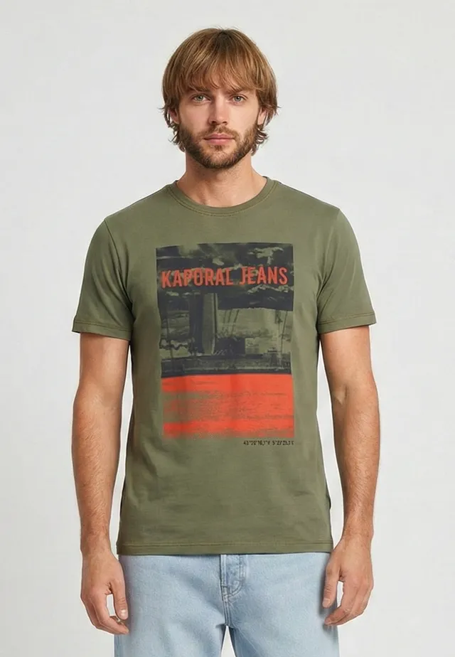 kaporal-dock-t-shirt-herren-khaki-regular-baumwolle image 1