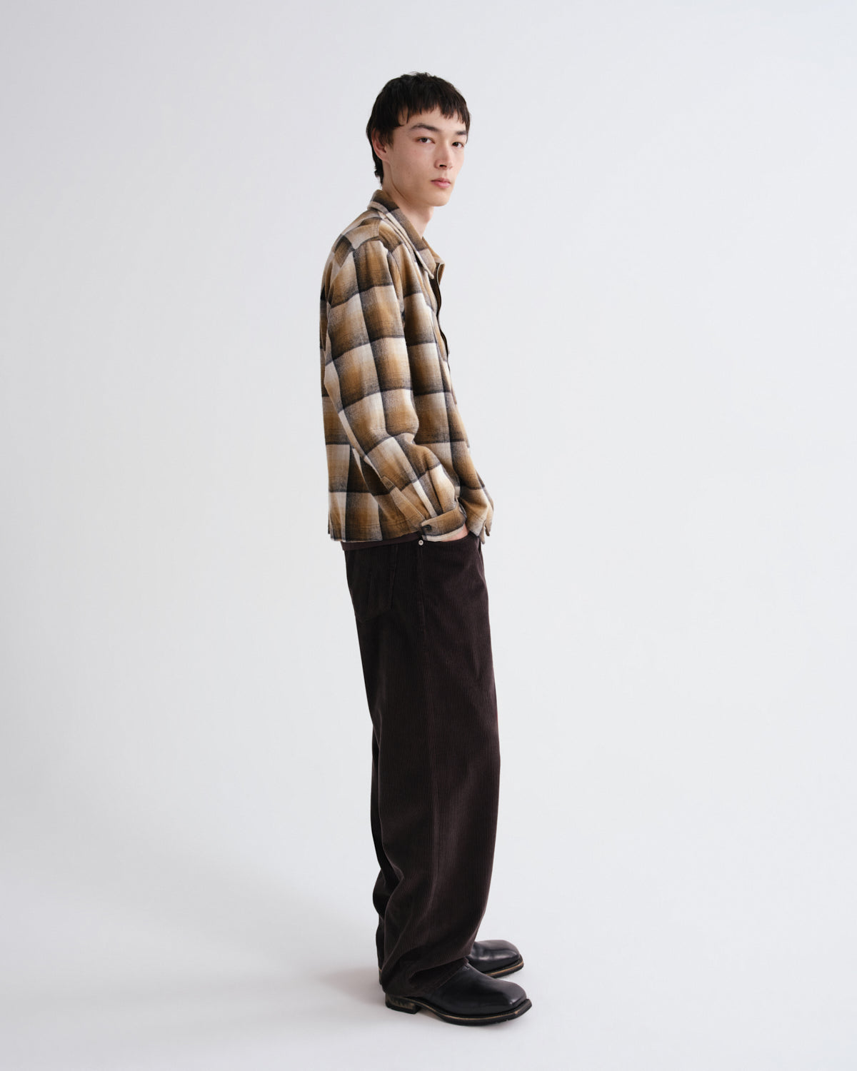 agolde-mccoy-shirt-battersea-check-khaki-herren-hemd-kariert image 4