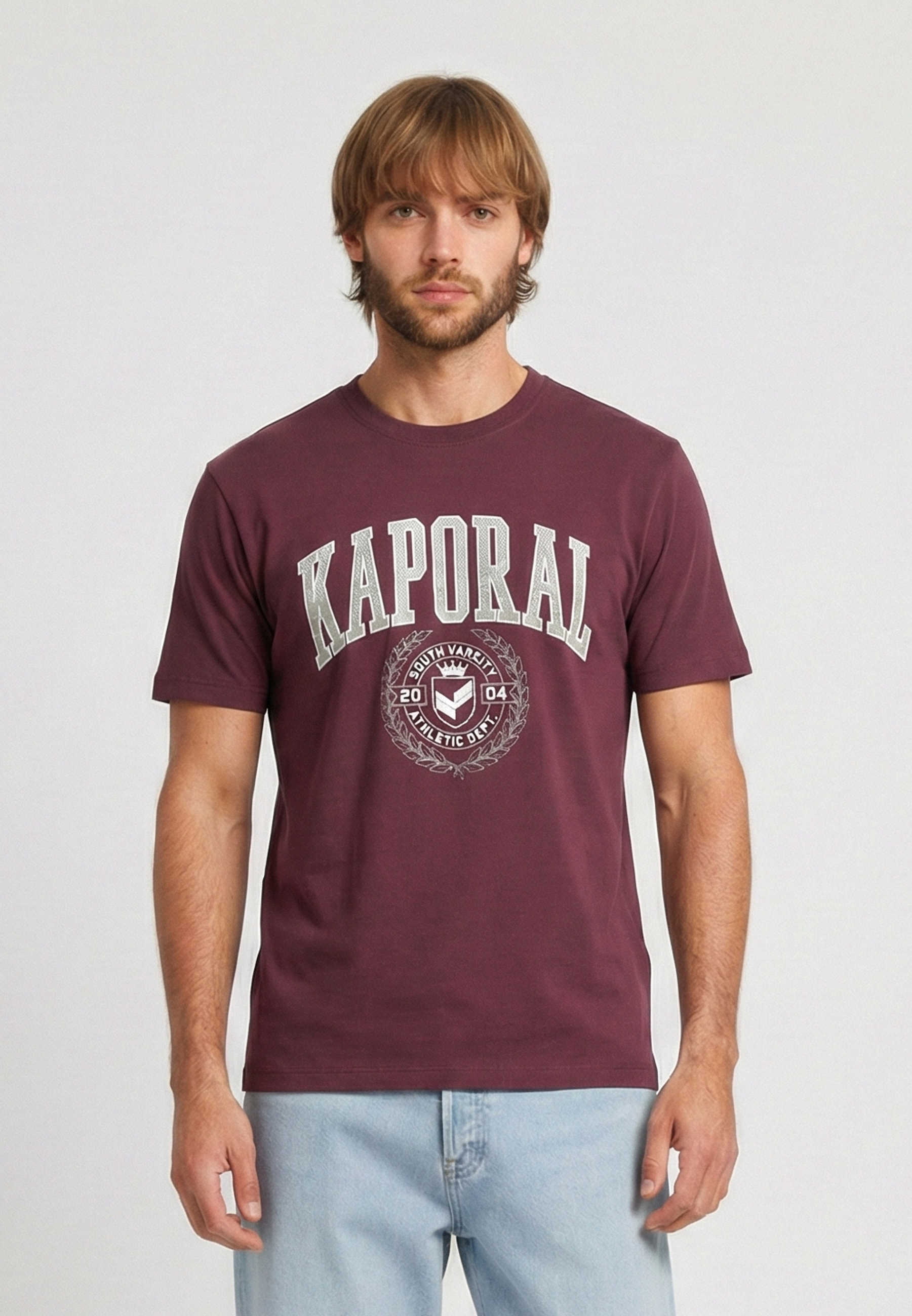 kaporal-robin-t-shirt-herren-bordeaux-regular-baumwolle image 2