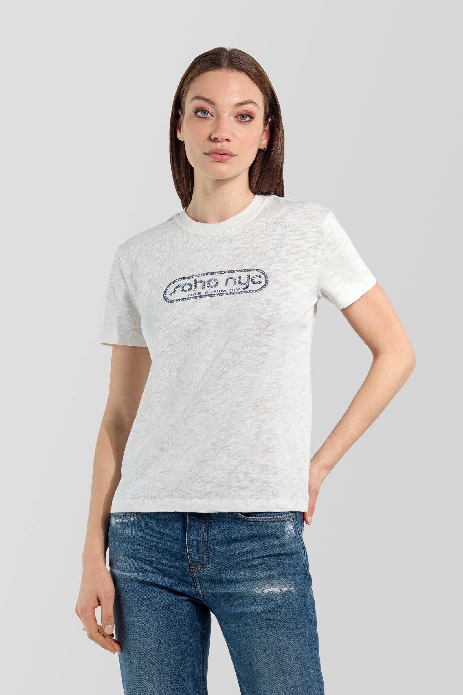 gas-tevys-new-city-a029-t-shirt-damen-nyc-print-slim-fit image 1