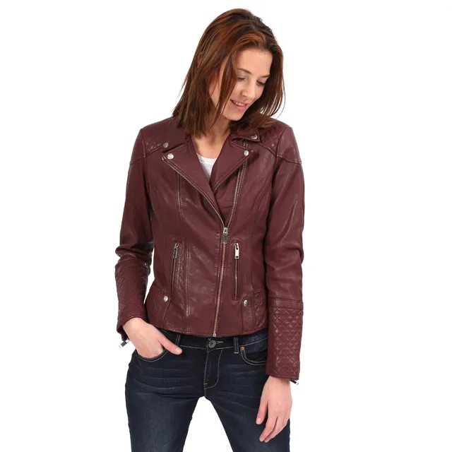 kaporal-oxanna-perfecto-lederjacke-damen-bordeaux image 1