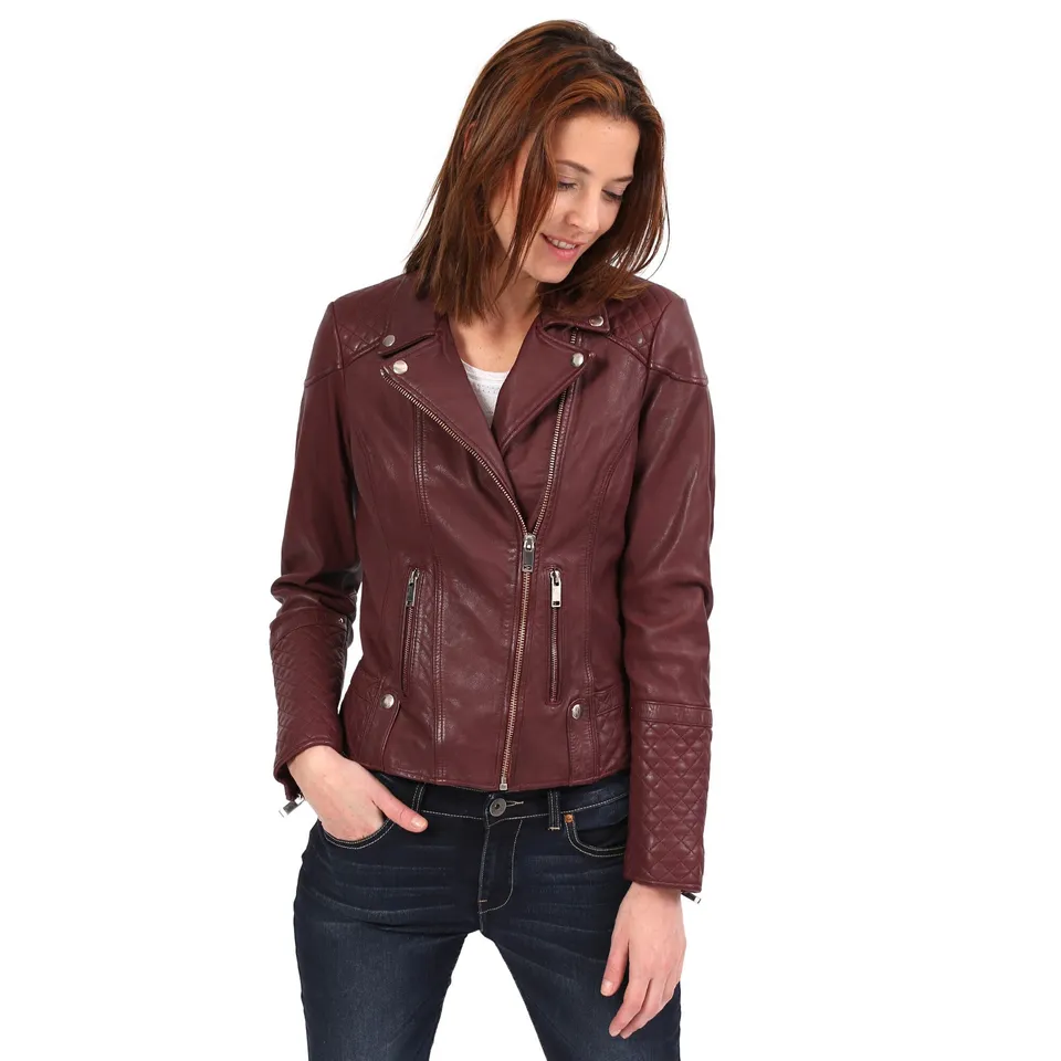 kaporal-oxanna-perfecto-lederjacke-damen-bordeaux image 1