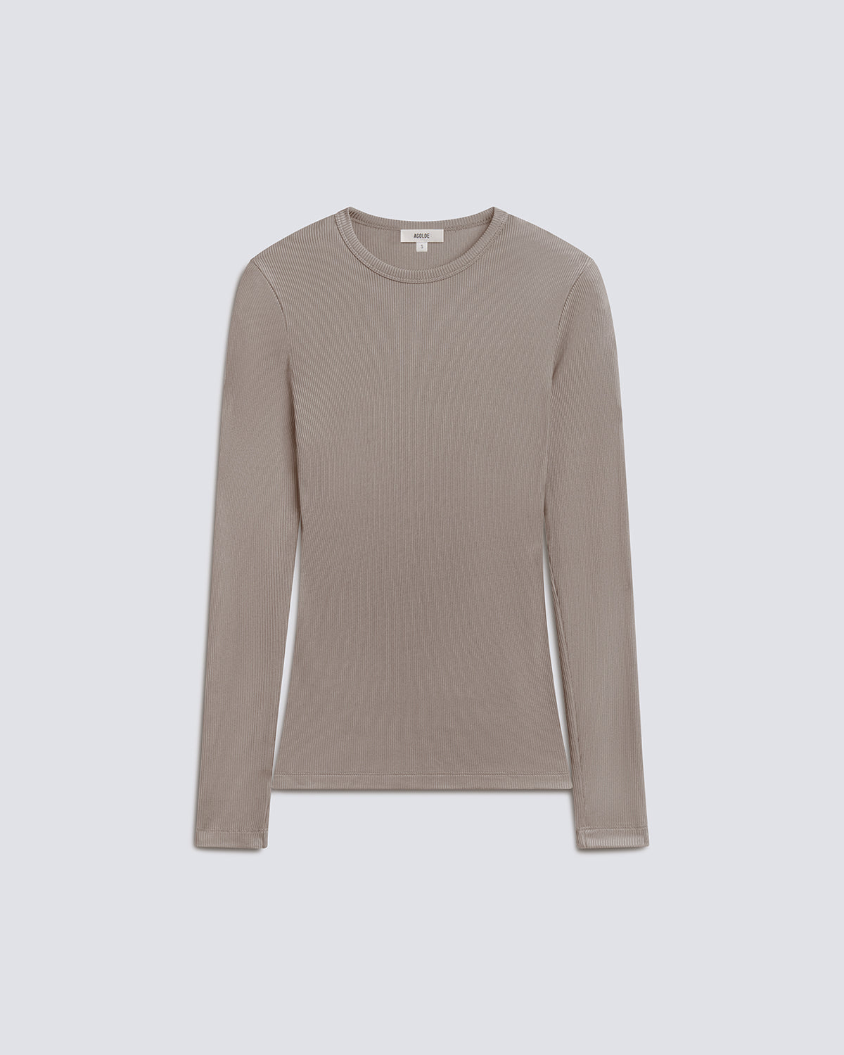agolde-delphi-slim-tee-langarmshirt-taupe-beige image 6