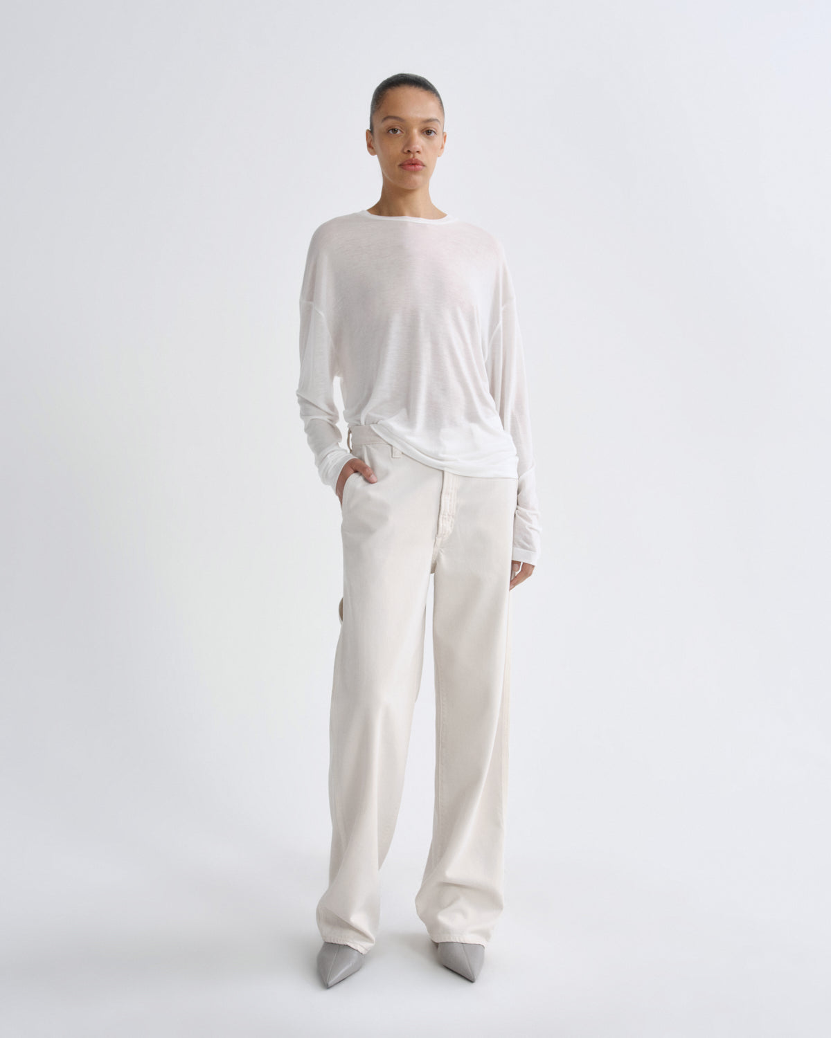 agolde-lyndon-pant-flyweight-bone-damen-hose-creme-leicht image 1