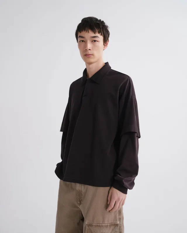 agolde-curren-double-sleeve-polo-elysian-braun-herren image 1
