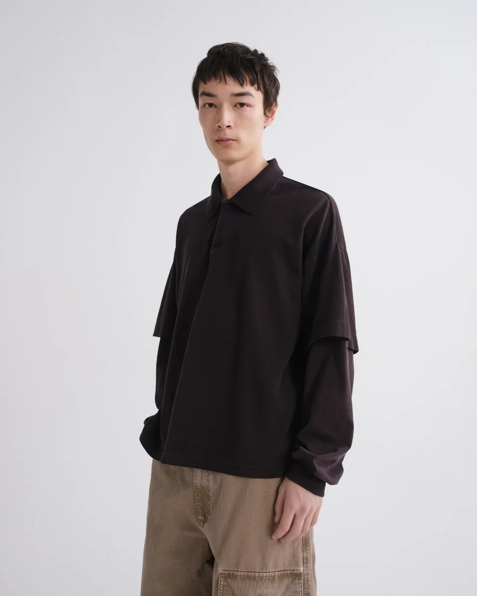 agolde-curren-double-sleeve-polo-elysian-braun-herren image 1