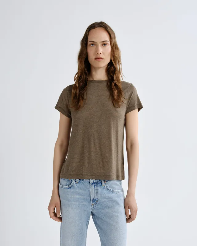 agolde-adine-long-line-t-shirt-loam-braun image 1