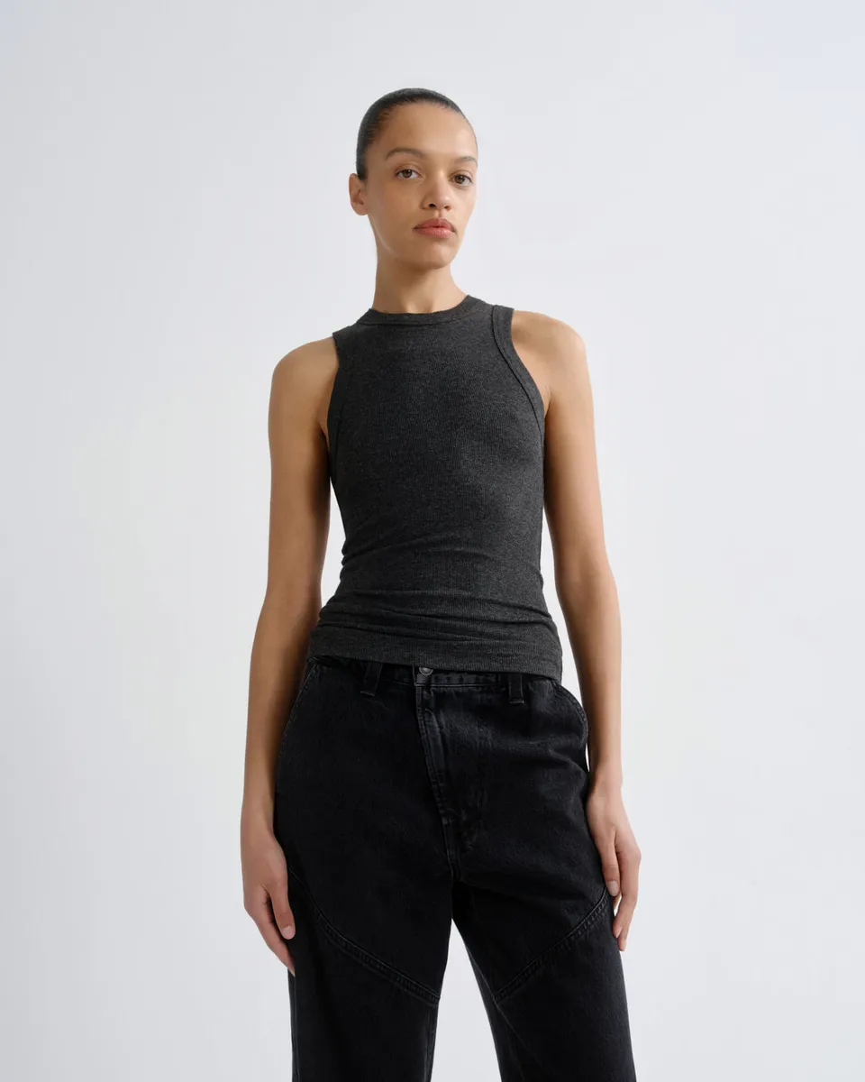 agolde-leigh-tank-charcoal-heather-top-dunkelgrau image 1